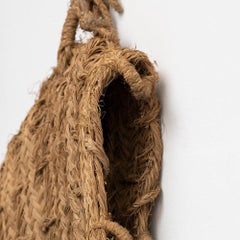 Antique Woven Wicker Basket Wall Planter, circa 1950