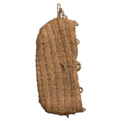 Antique Woven Wicker Basket Wall Planter, circa 1950
