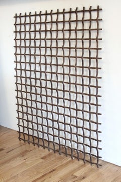 Antique Woven Wrought Iron Window Guard Grate