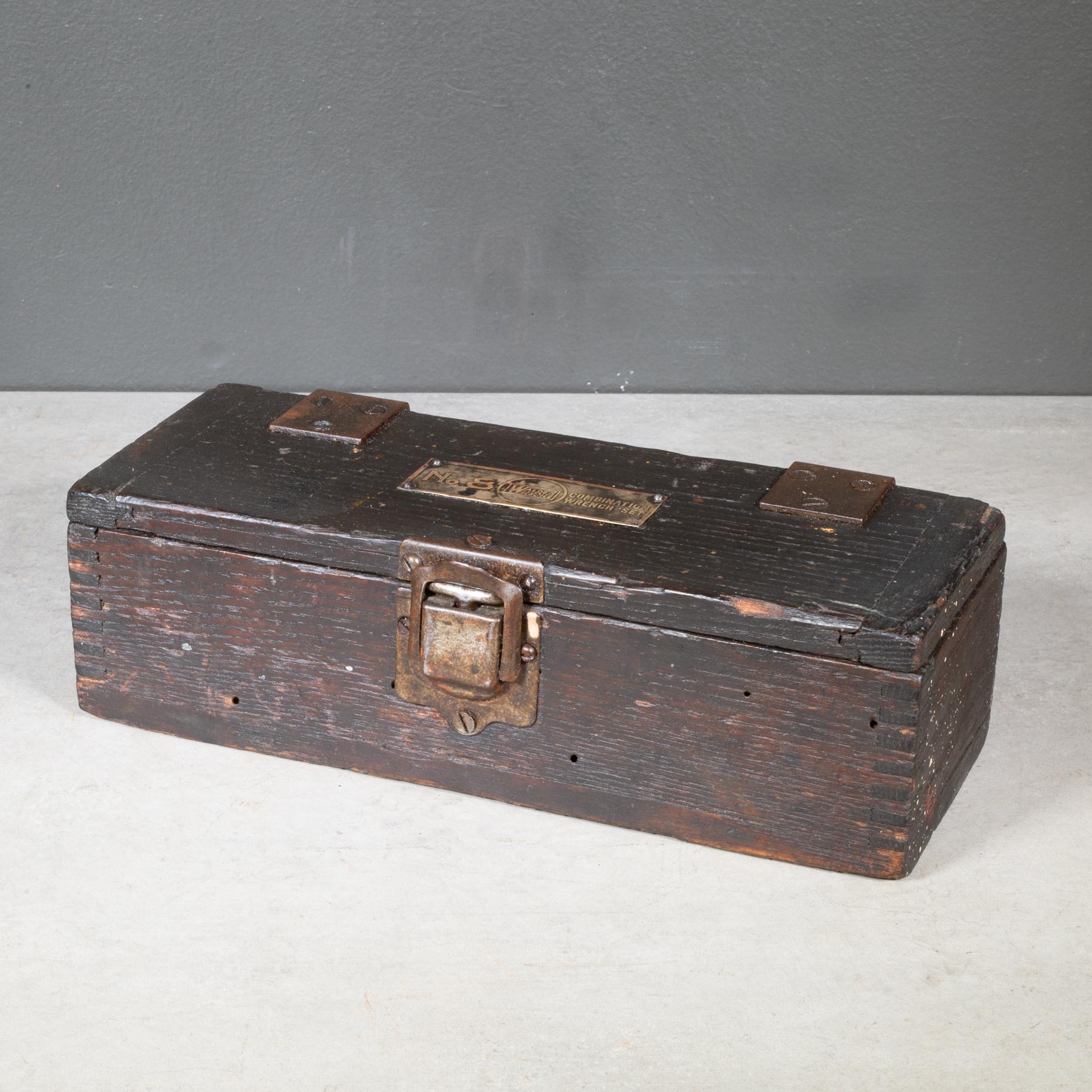 Industrial Antique Wrench Set Box c.1918-1927 For Sale