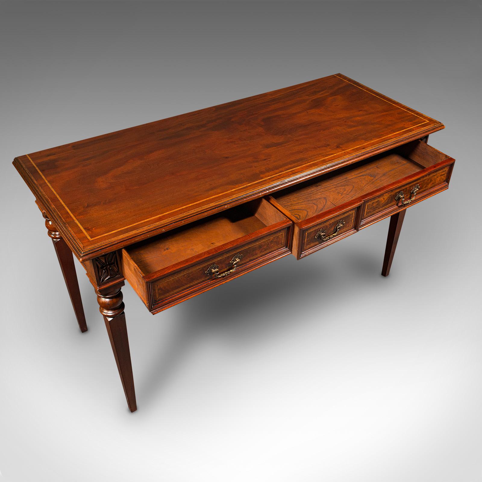 Antique Writer's Desk, English, Inlay, Side, Serving Table, Georgian, C.1800 For Sale 1