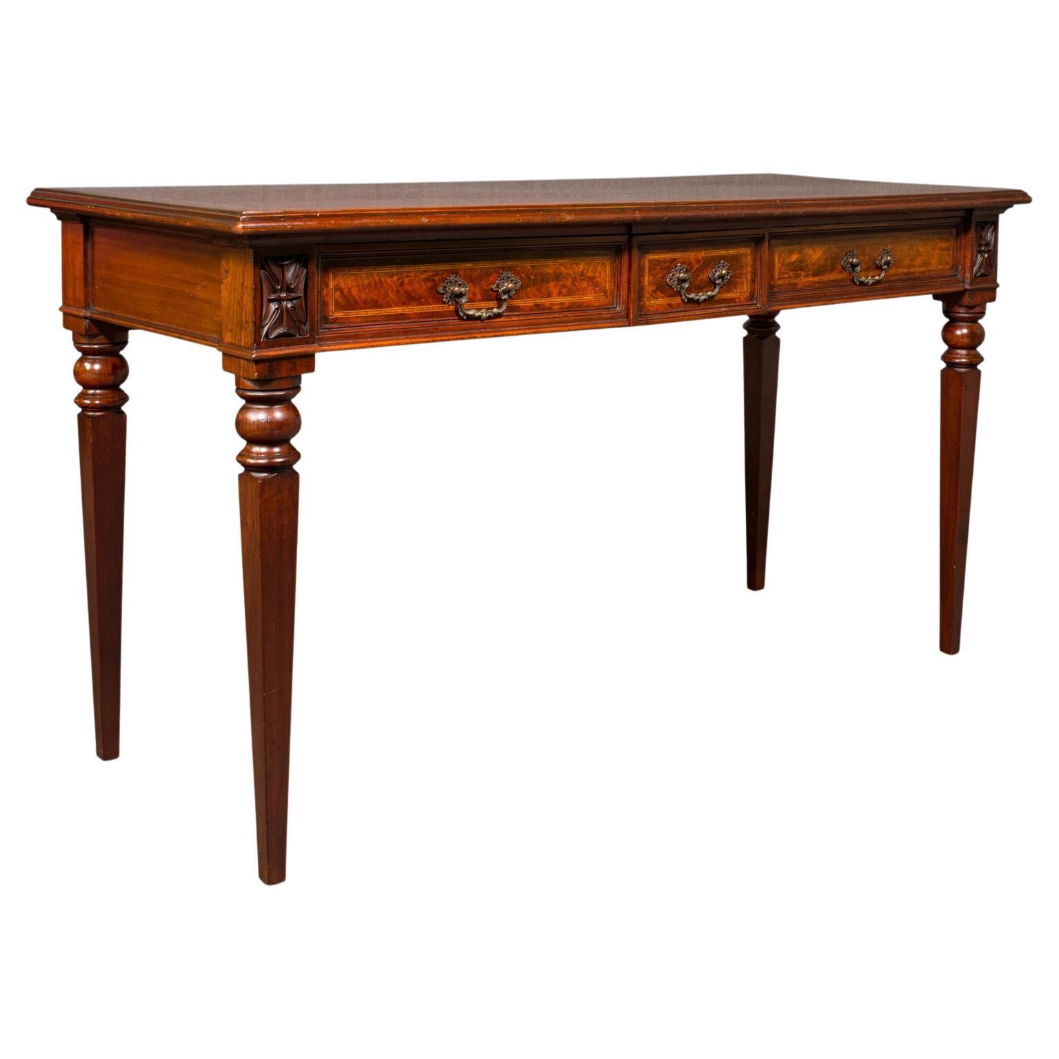 Antique Writer's Desk, English, Inlay, Side, Serving Table, Georgian, C.1800 For Sale