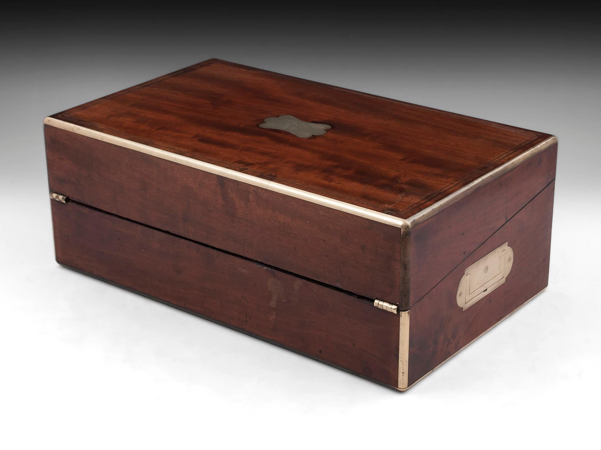 Antique Writing Box with secret compartment by Hausburg, 19th Century For Sale 1