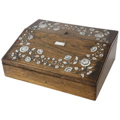 Antique Writing Box with Mother of Pearl Inlay