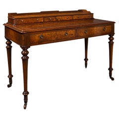 Antique Writing Desk, English, Burr Walnut, Correspondence Table, Victorian