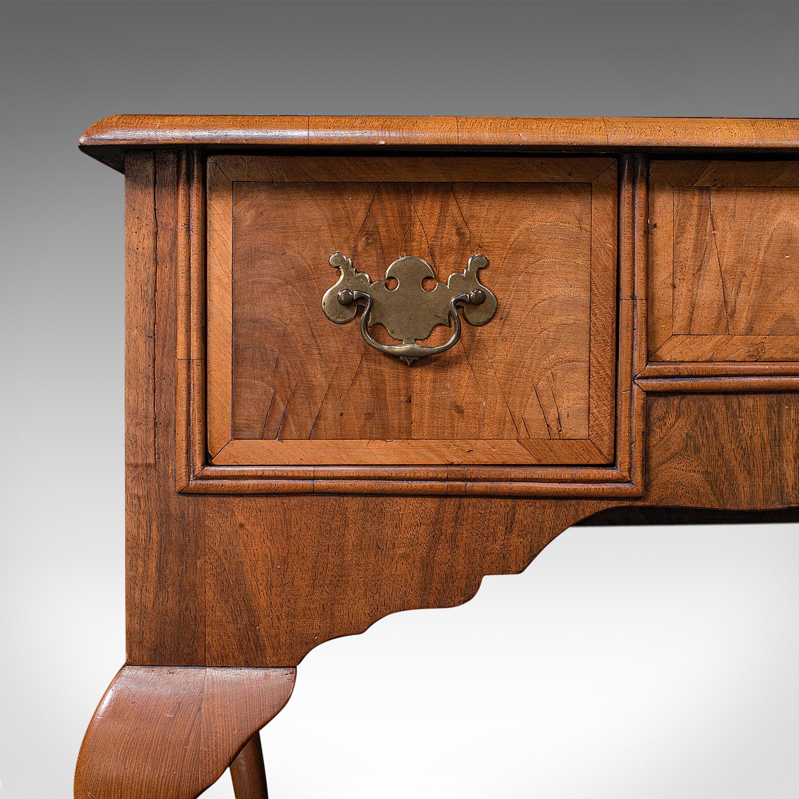 Antique Writing Desk, English, Burr Walnut, Oak, Lowboy, Table, Georgian, C.1800 4