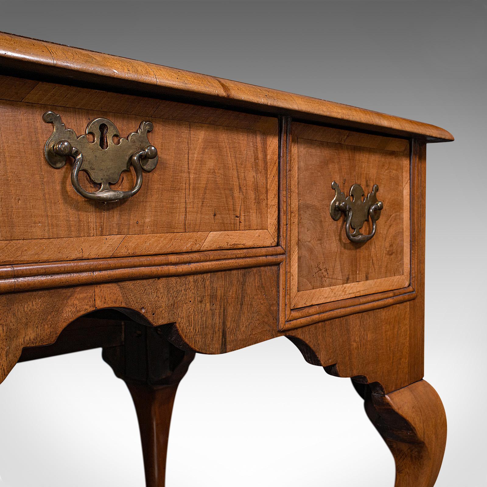 Antique Writing Desk, English, Burr Walnut, Oak, Lowboy, Table, Georgian, C.1800 5
