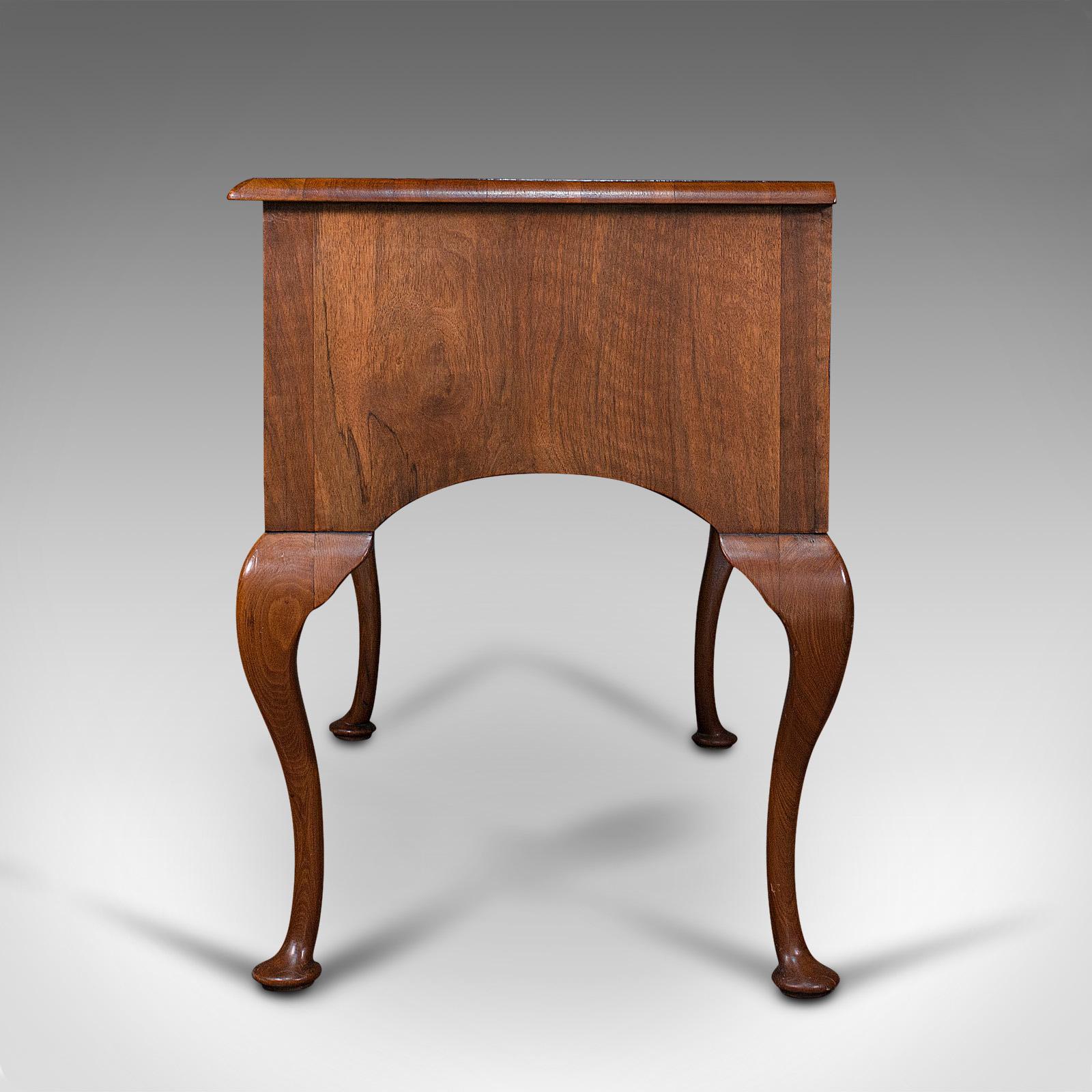 British Antique Writing Desk, English, Burr Walnut, Oak, Lowboy, Table, Georgian, C.1800