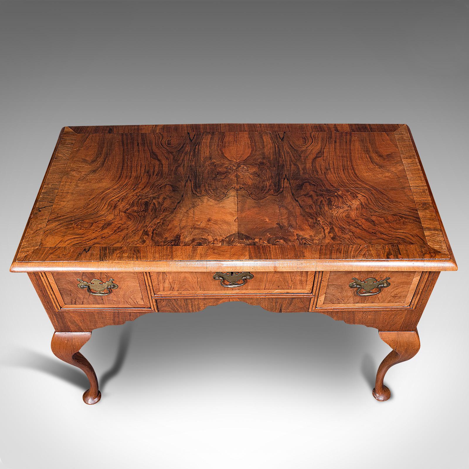 Antique Writing Desk, English, Burr Walnut, Oak, Lowboy, Table, Georgian, C.1800 2