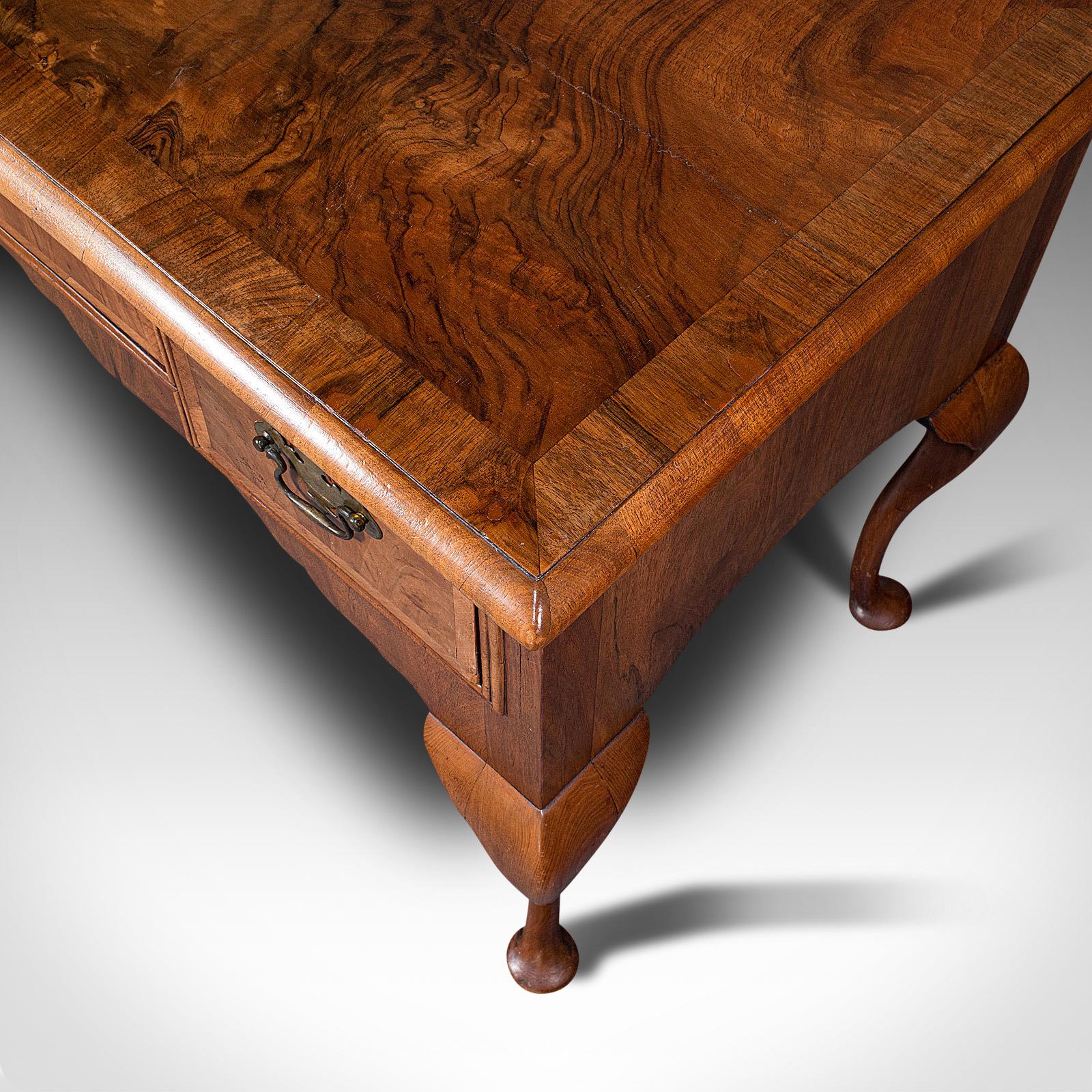 Antique Writing Desk, English, Burr Walnut, Oak, Lowboy, Table, Georgian, C.1800 3