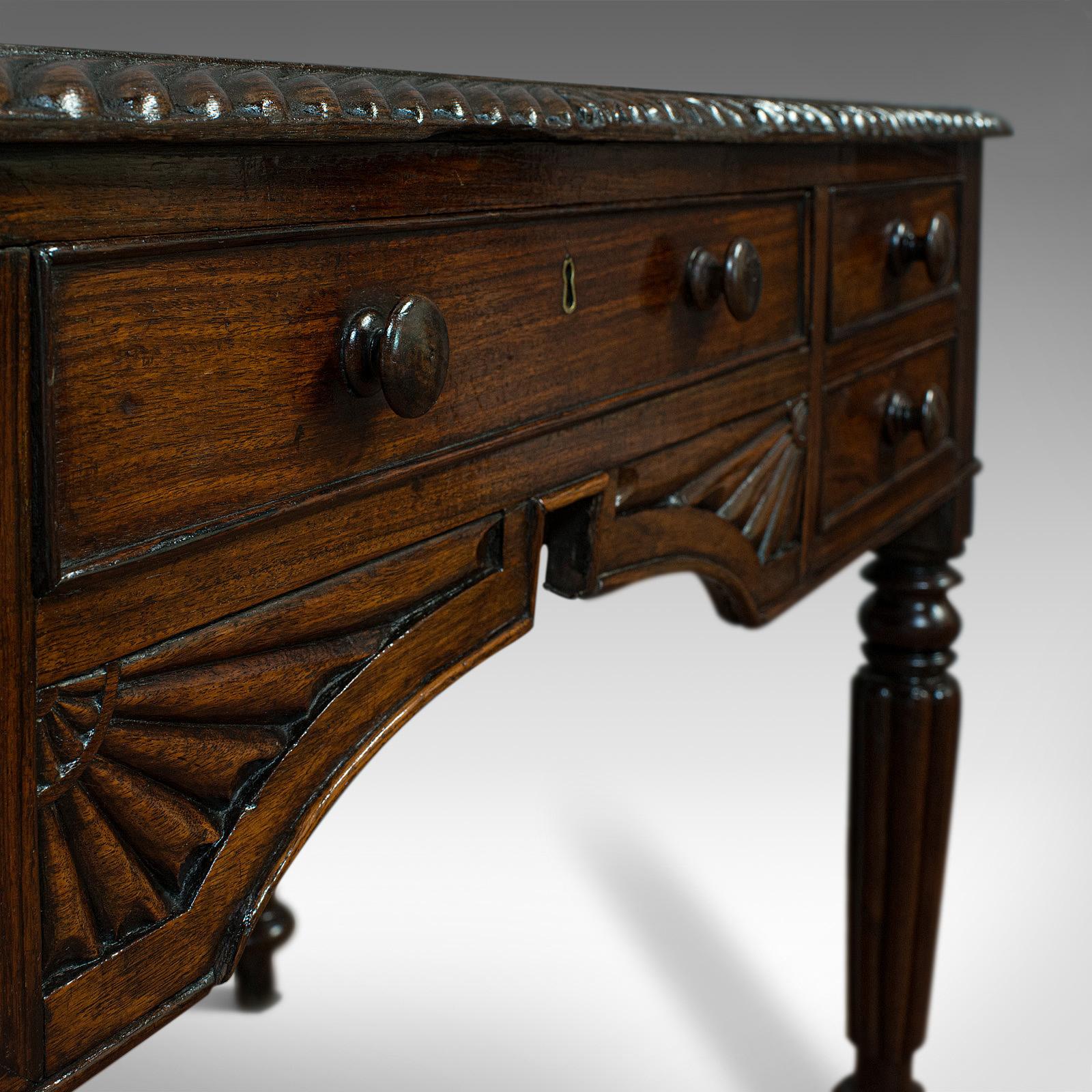 Antique Writing Desk, English, Rosewood, Study, Side, Table, Regency, circa 1820 For Sale 3