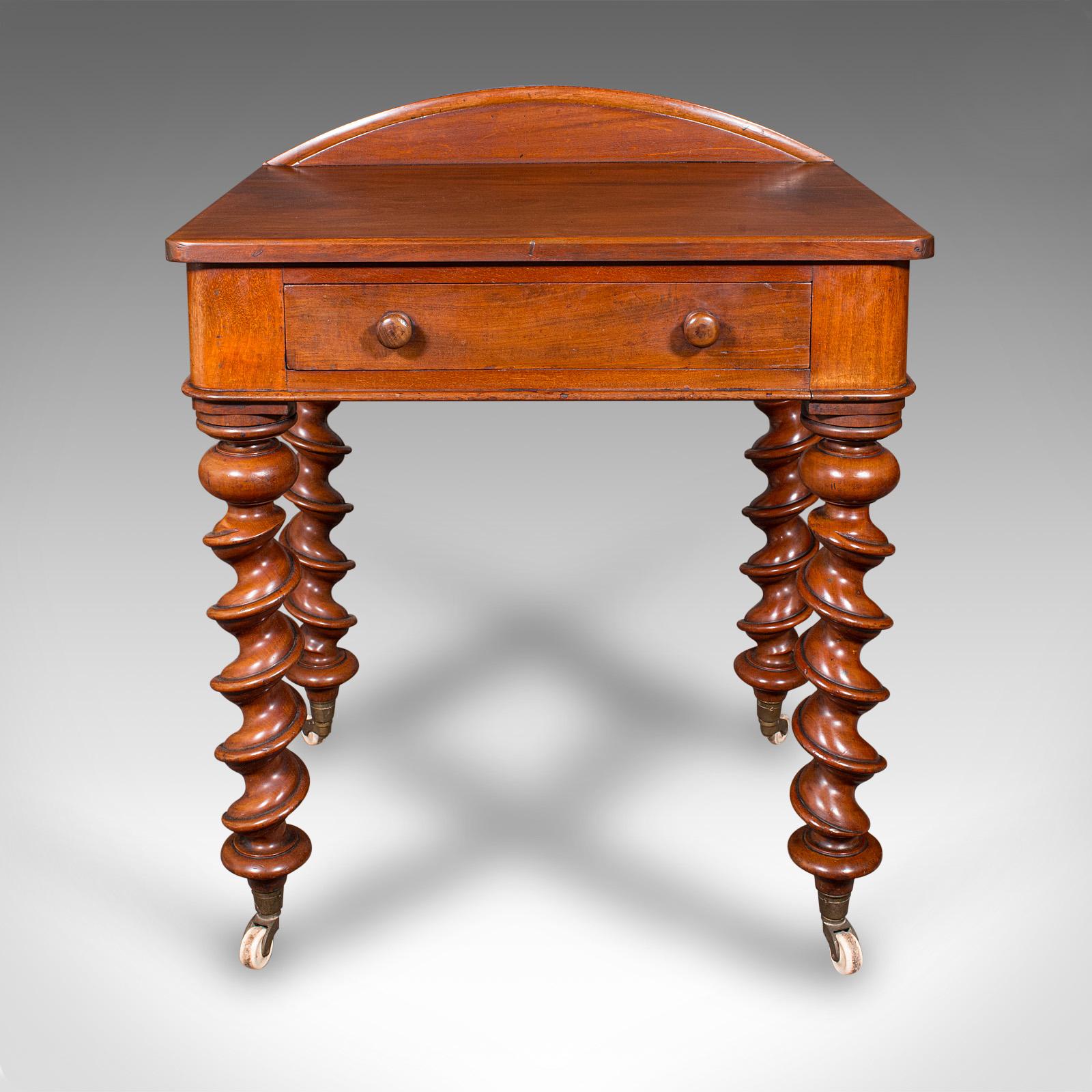 Late Victorian Antique Writing Desk, English Side Table, Correspondence, Study, Victorian, 1890 For Sale