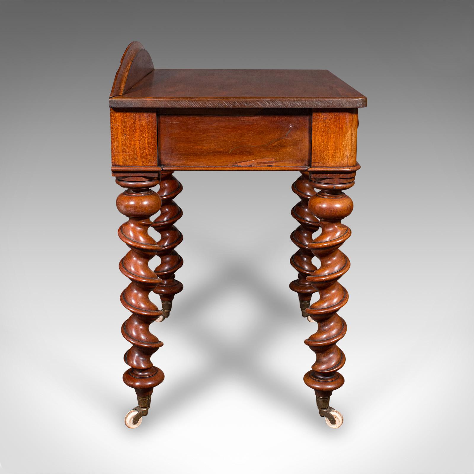 British Antique Writing Desk, English Side Table, Correspondence, Study, Victorian, 1890 For Sale