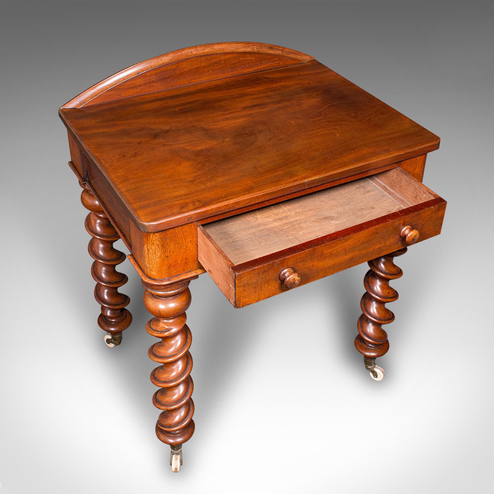 Antique Writing Desk, English Side Table, Correspondence, Study, Victorian, 1890 For Sale 1
