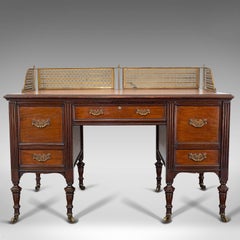 Bureau antique:: anglais:: noyer:: bureau:: érable & Co:: Londres:: circa 1900