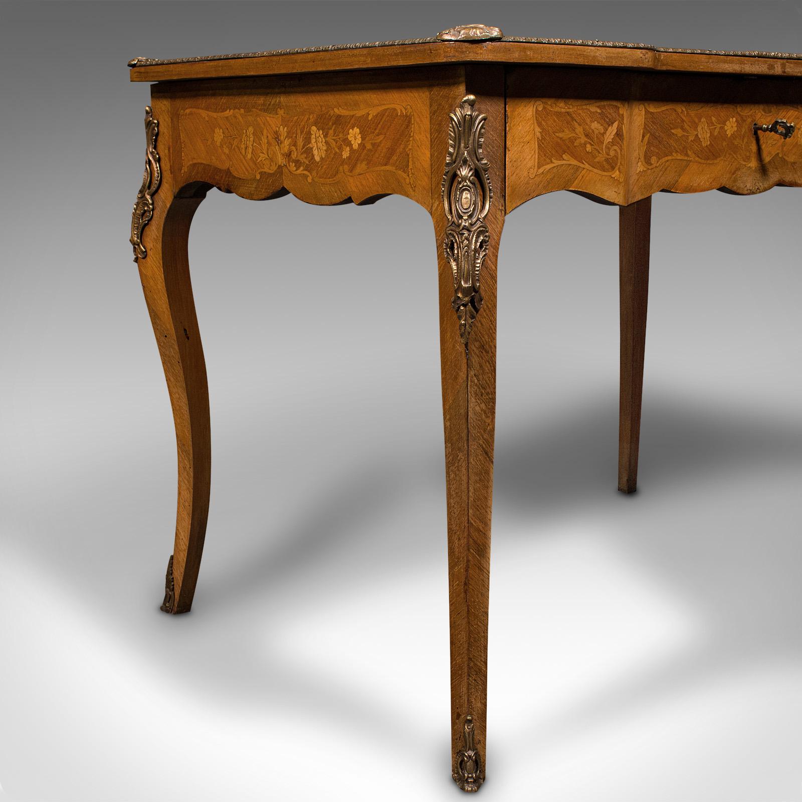 Antique Writing Desk, French, Decorative Centre Table, Louis XV Taste, Victorian For Sale 6