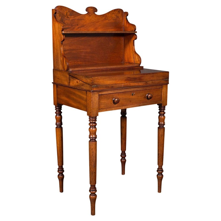 Antique Writing Desk, French, Flame, Cedar, Bonheur Du Jour, Victorian