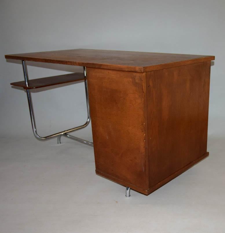 antique writing desk H-180, design by Jindřich Halabala, ÚP závody Brno 1