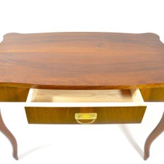 Antique Writing Desk with Drawer, Nut Veneered