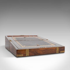 Antique Writing Slope, English, Mahogany, Brass, Correspondence Box, Victorian