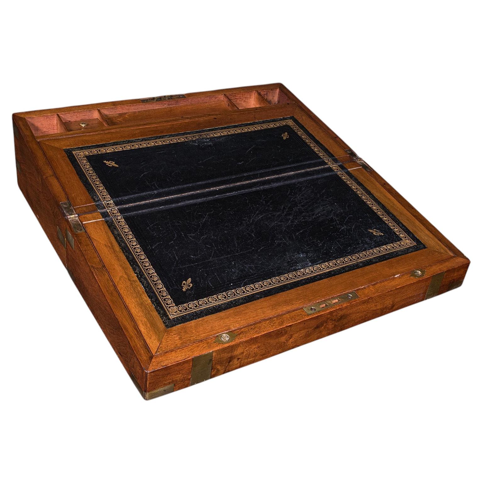 Antique Writing Slope, English, Walnut, Correspondence Box, Regency, Circa 1825