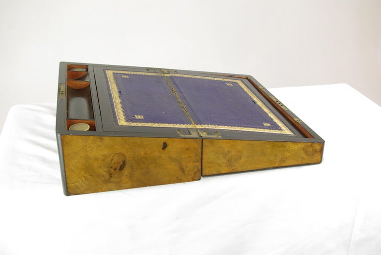 Antique Writing Slope Large Victorian Walnut Lap Desk Scotland