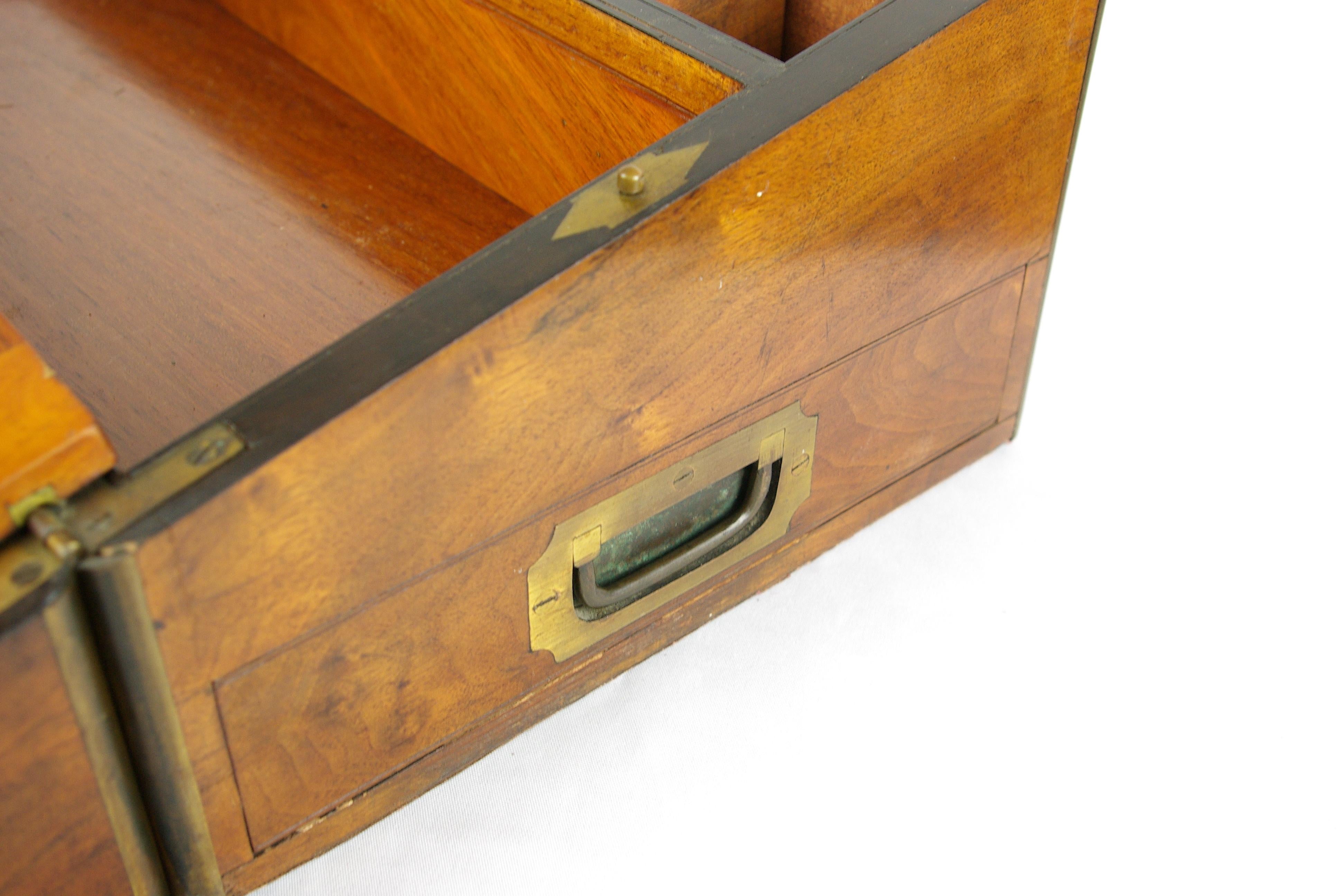 Antique Writing Slope, Victorian Lap Desk, Walnut, Scotland 1860s, B1442 3