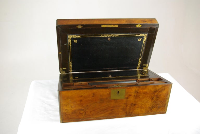 Antique Writing Slope, Victorian Lap Desk, Walnut, Scotland 1860s