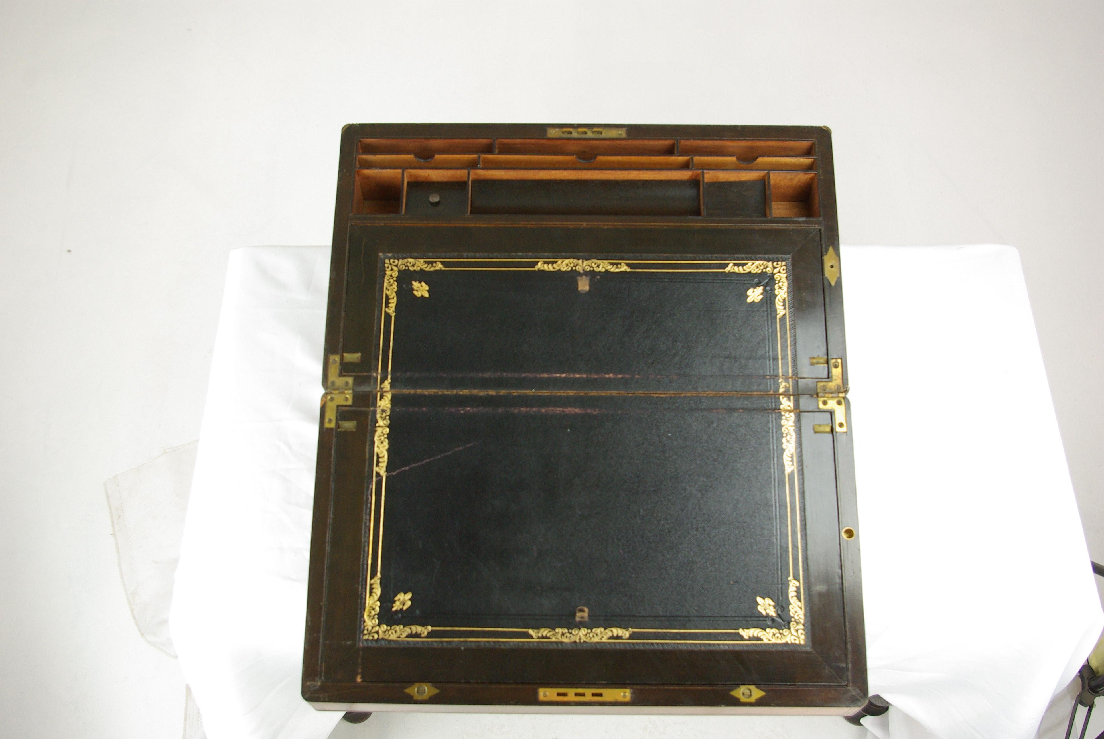Hand-Crafted Antique Writing Slope, Victorian Lap Desk, Walnut, Scotland 1860s, B1442