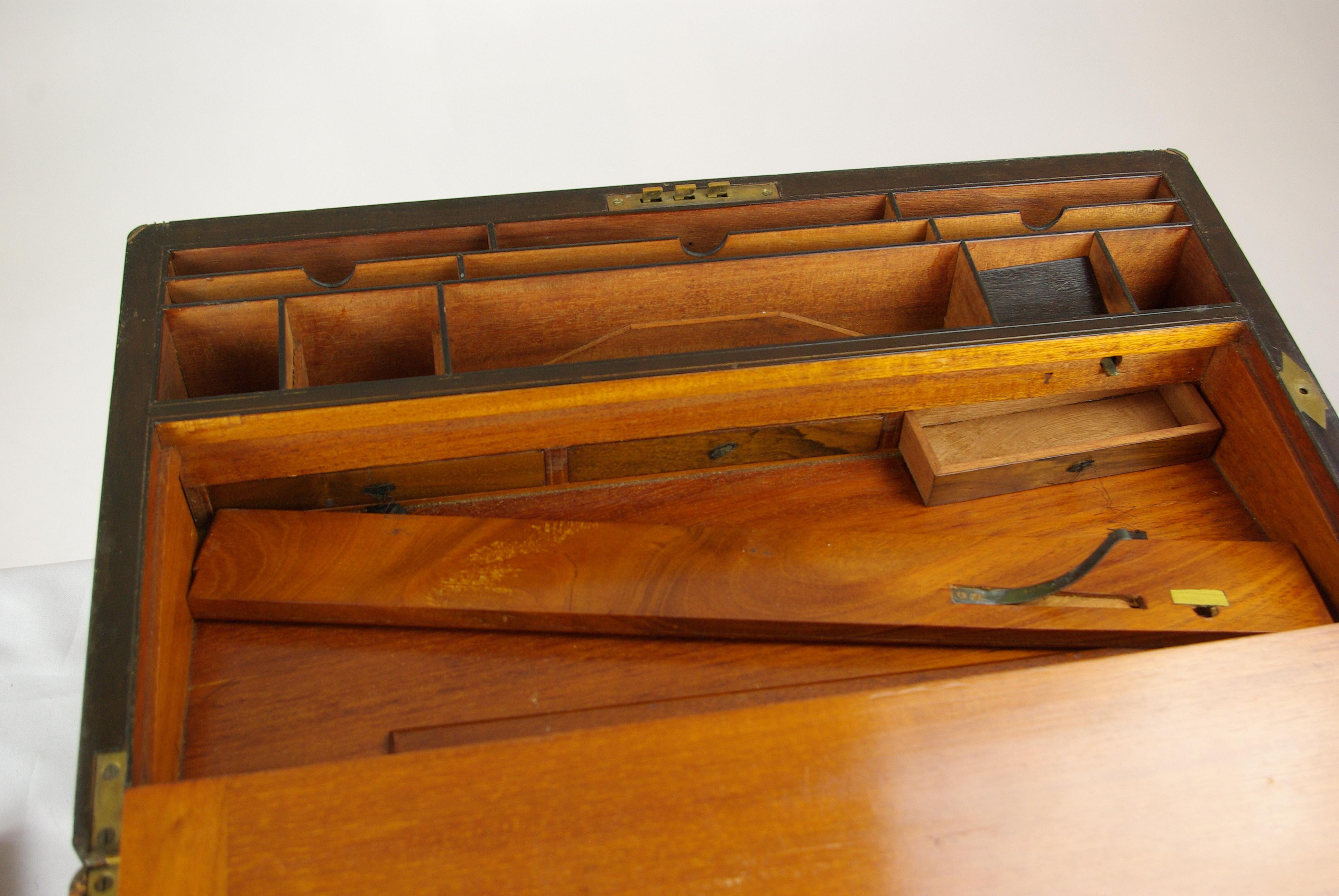 Mid-19th Century Antique Writing Slope, Victorian Lap Desk, Walnut, Scotland 1860s, B1442