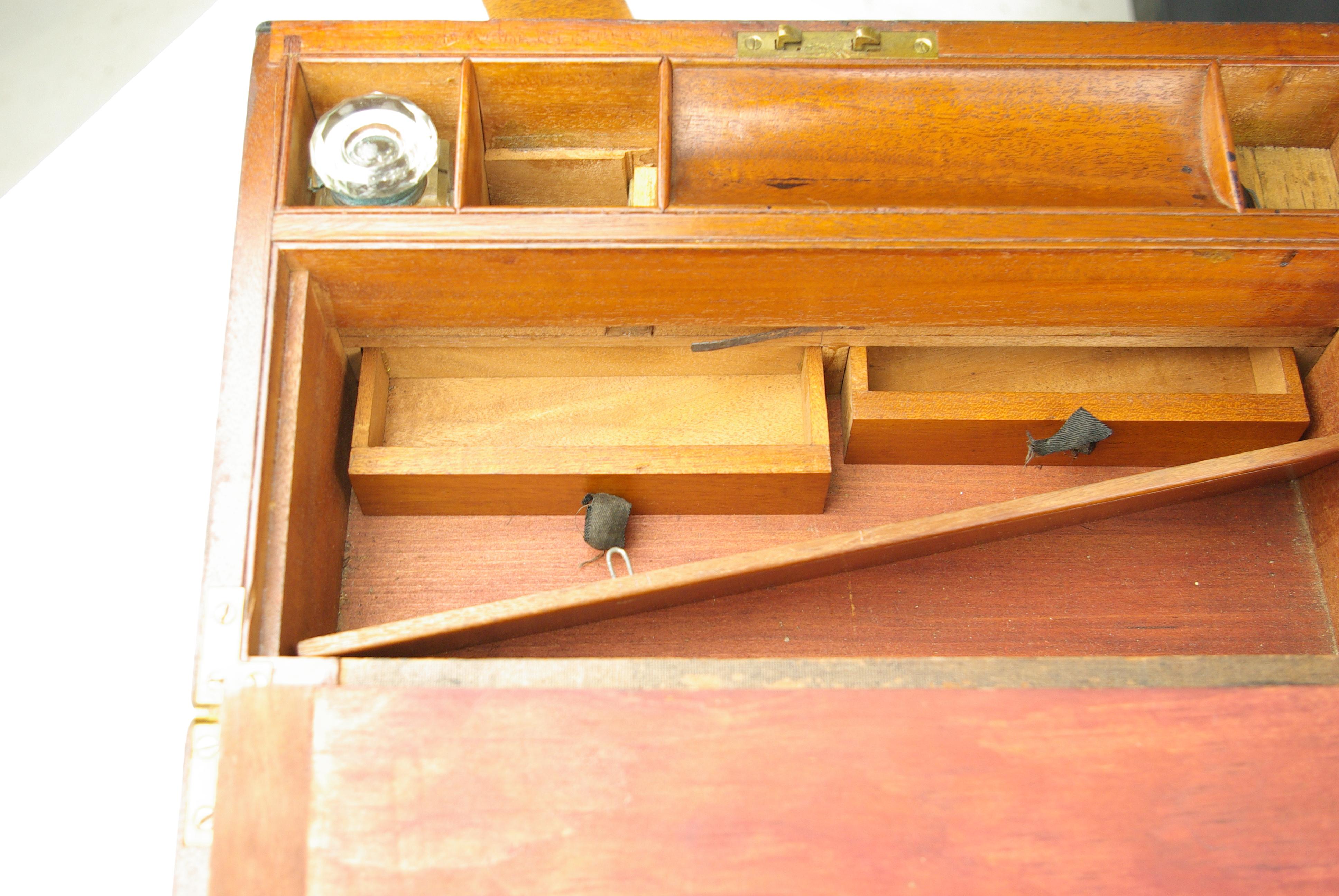 Antique Writing Slope, Writing Box, Antique Lap Desk, Walnut, Scotland 1880 B1082 3