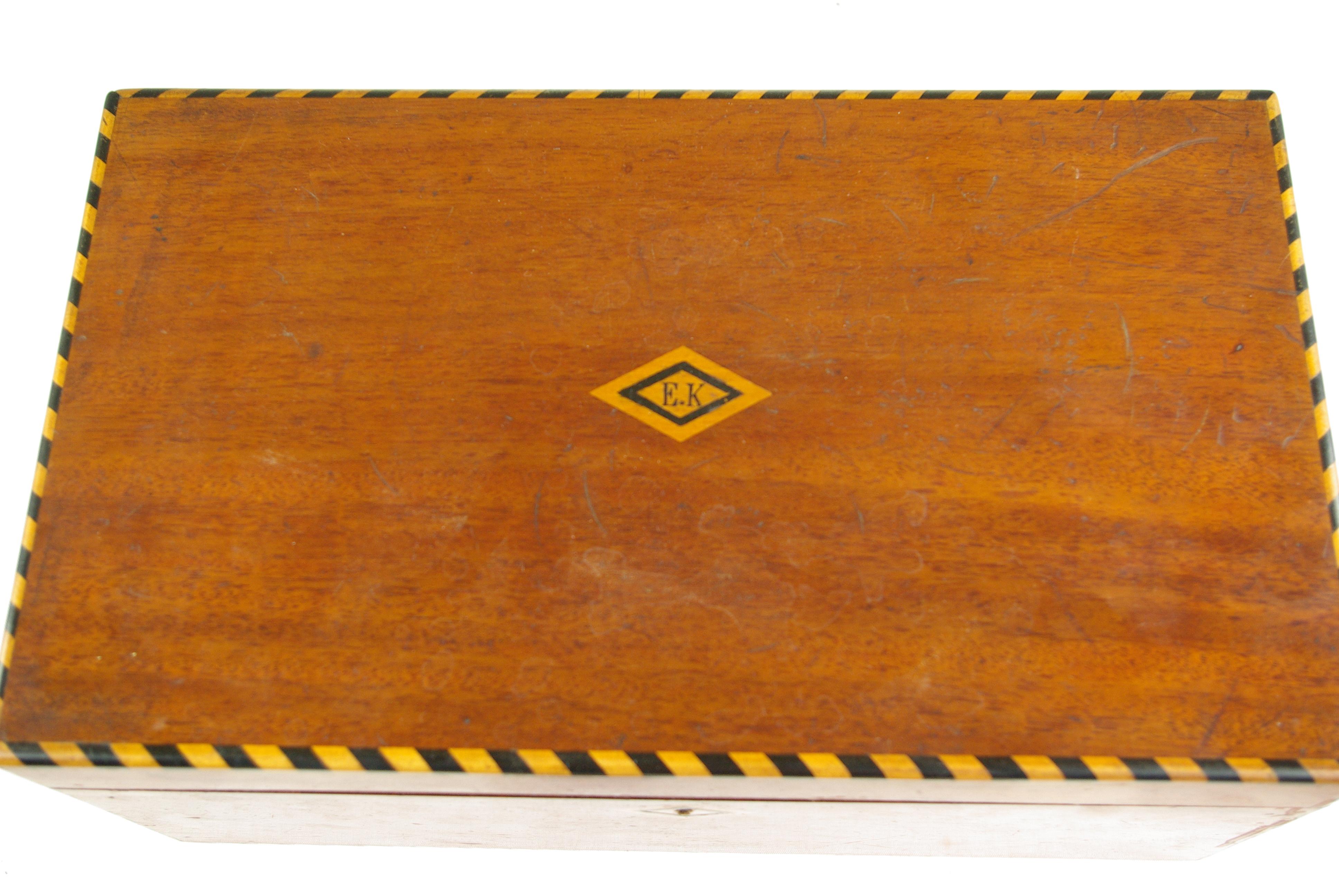 Antique Writing Slope, Writing Box, Antique Lap Desk, Walnut, Scotland 1880 B1082 4