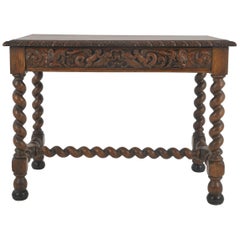 Antique Writing Table, Antique Oak Desk, Victorian, Scotland, 1870