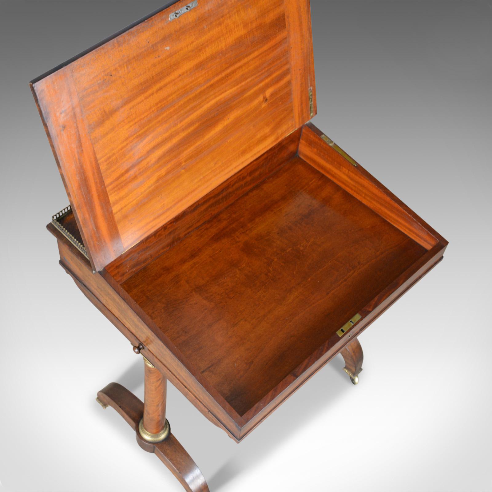 Antique Writing Table, English, Regency, Mahogany, Davenport, circa 1820 For Sale 7