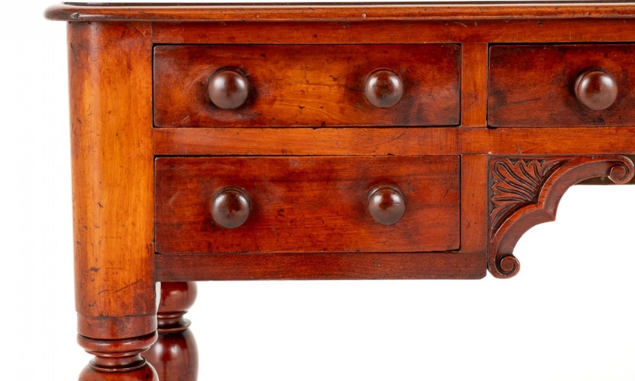Late 19th Century Antique Writing Table Victorian Mahogany Desk 1870 For Sale