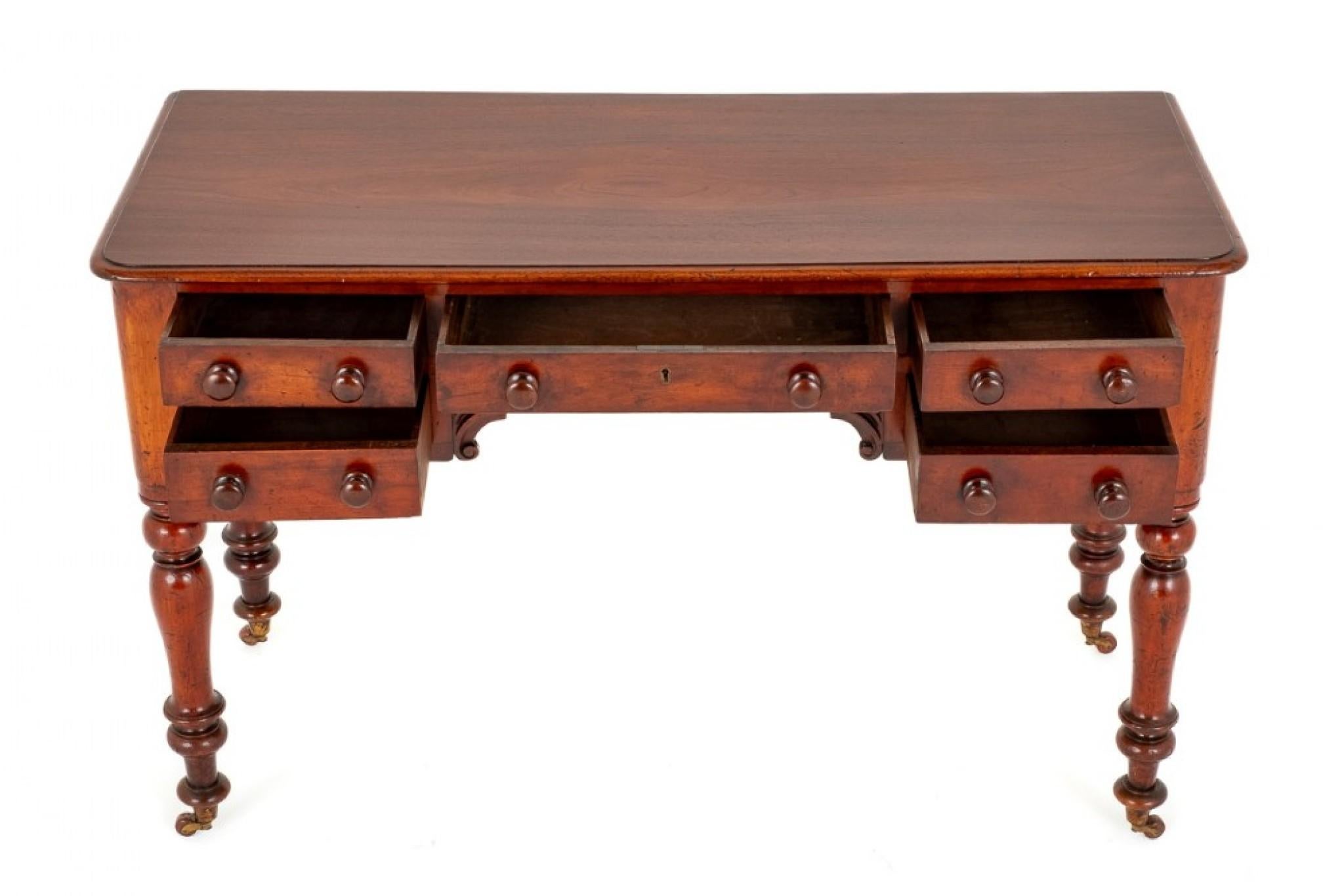 Antique Writing Table Victorian Mahogany Desk 1870 For Sale 2