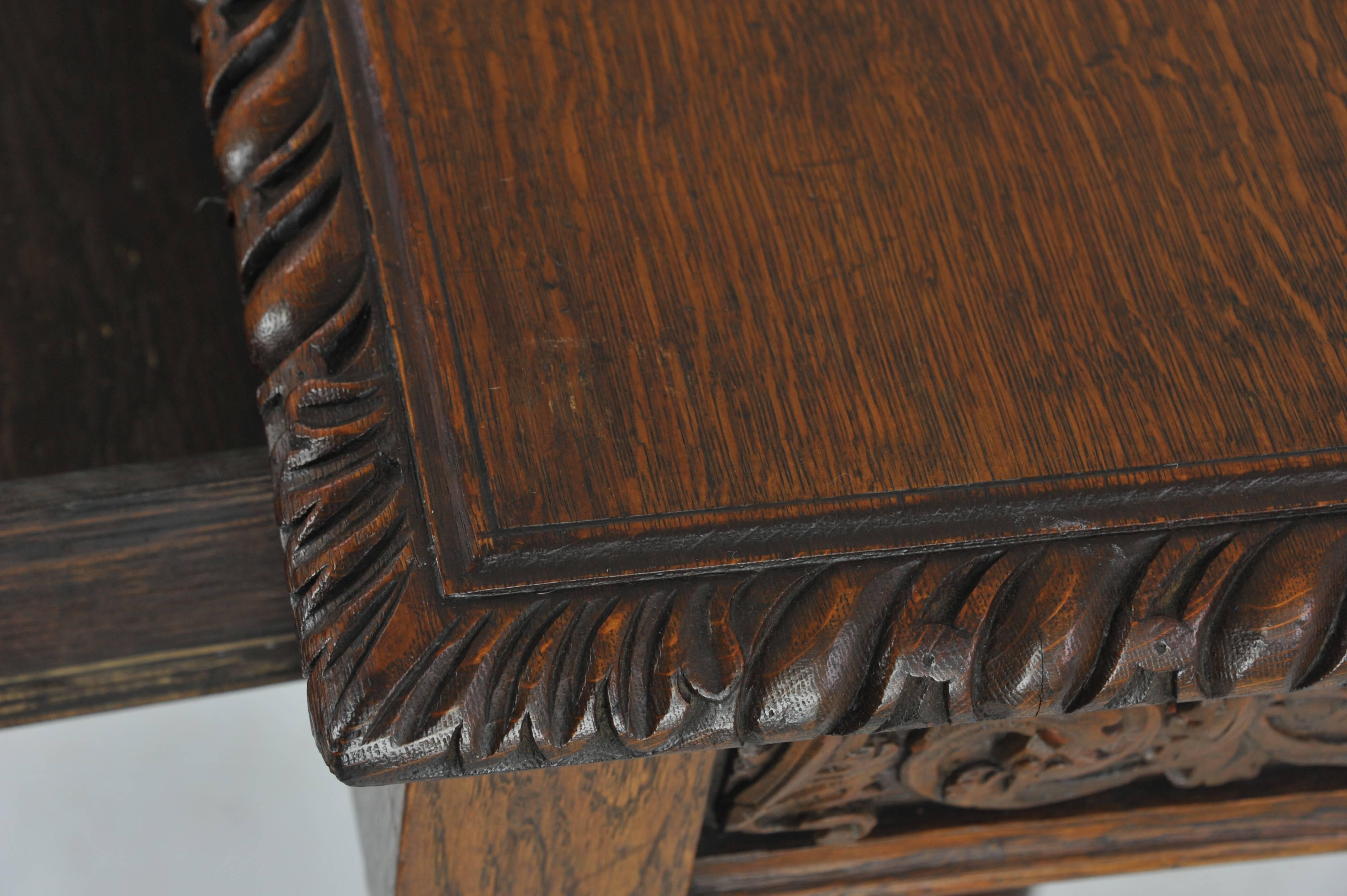 Late 19th Century Antique Writing Table, Antique Oak Desk, Victorian, Scotland, 1870
