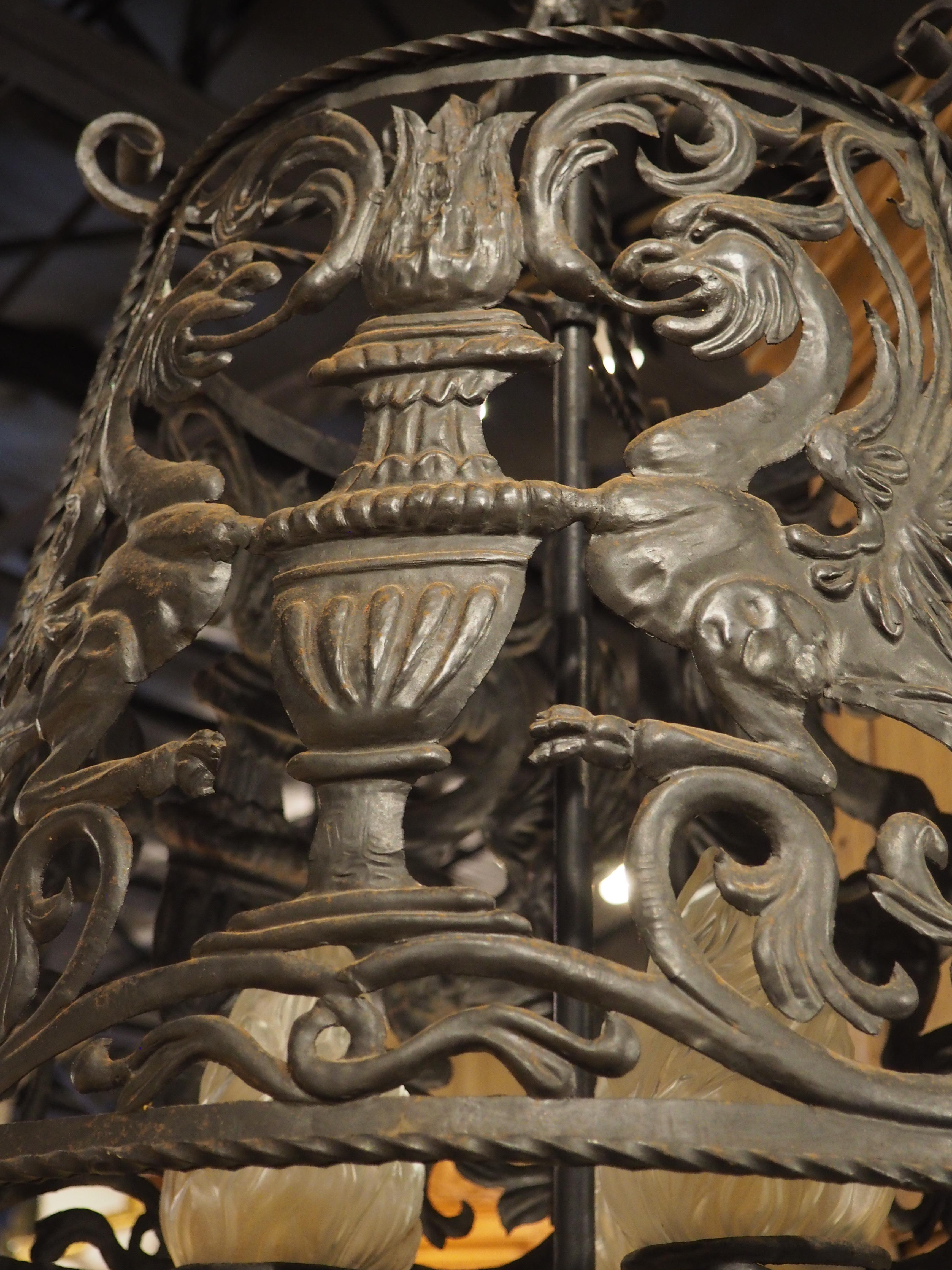 Antique Wrought Iron 3-Light Floor Lamp from Catalonia, Circa 1900 4