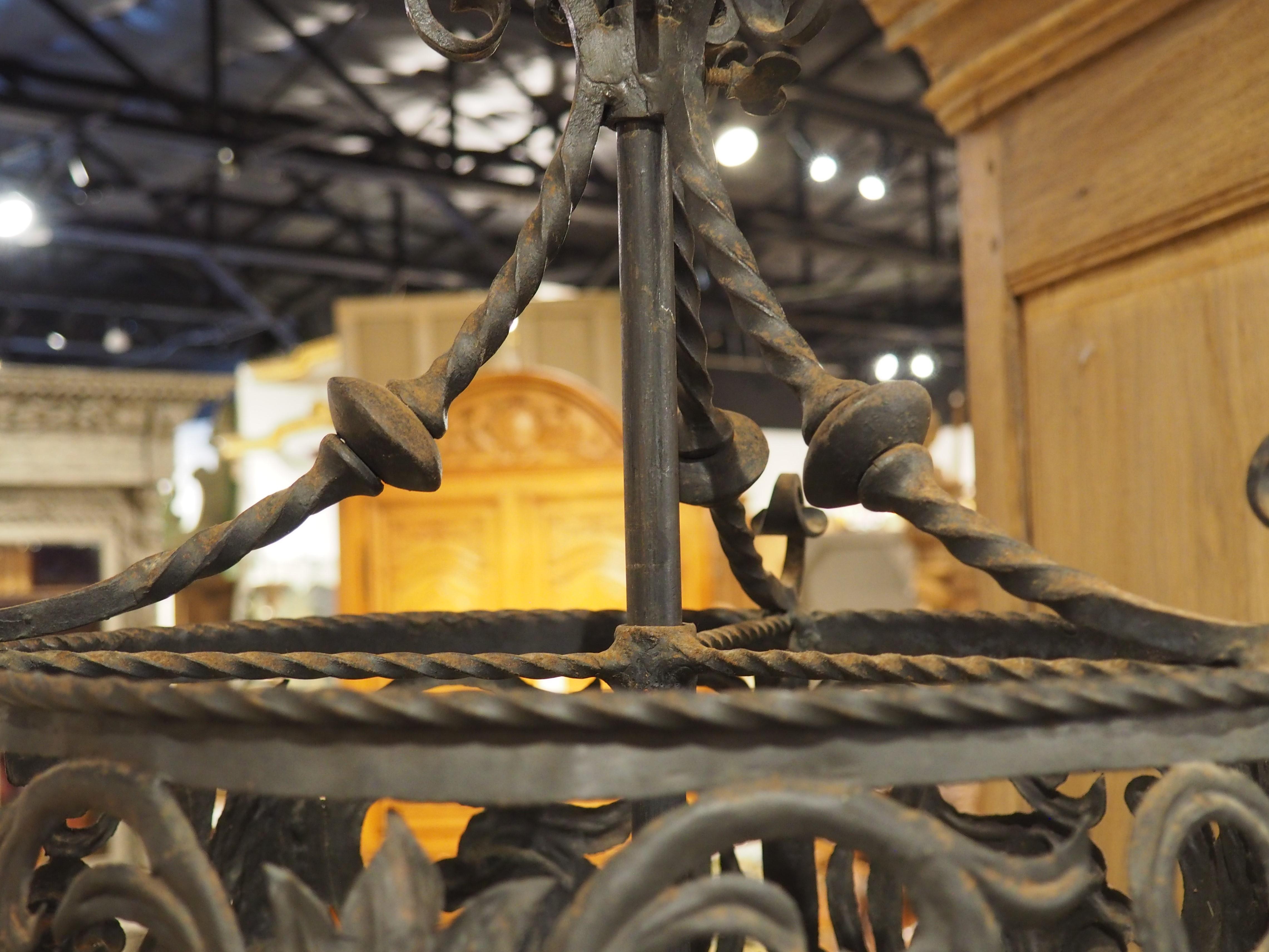 Antique Wrought Iron 3-Light Floor Lamp from Catalonia, Circa 1900 5