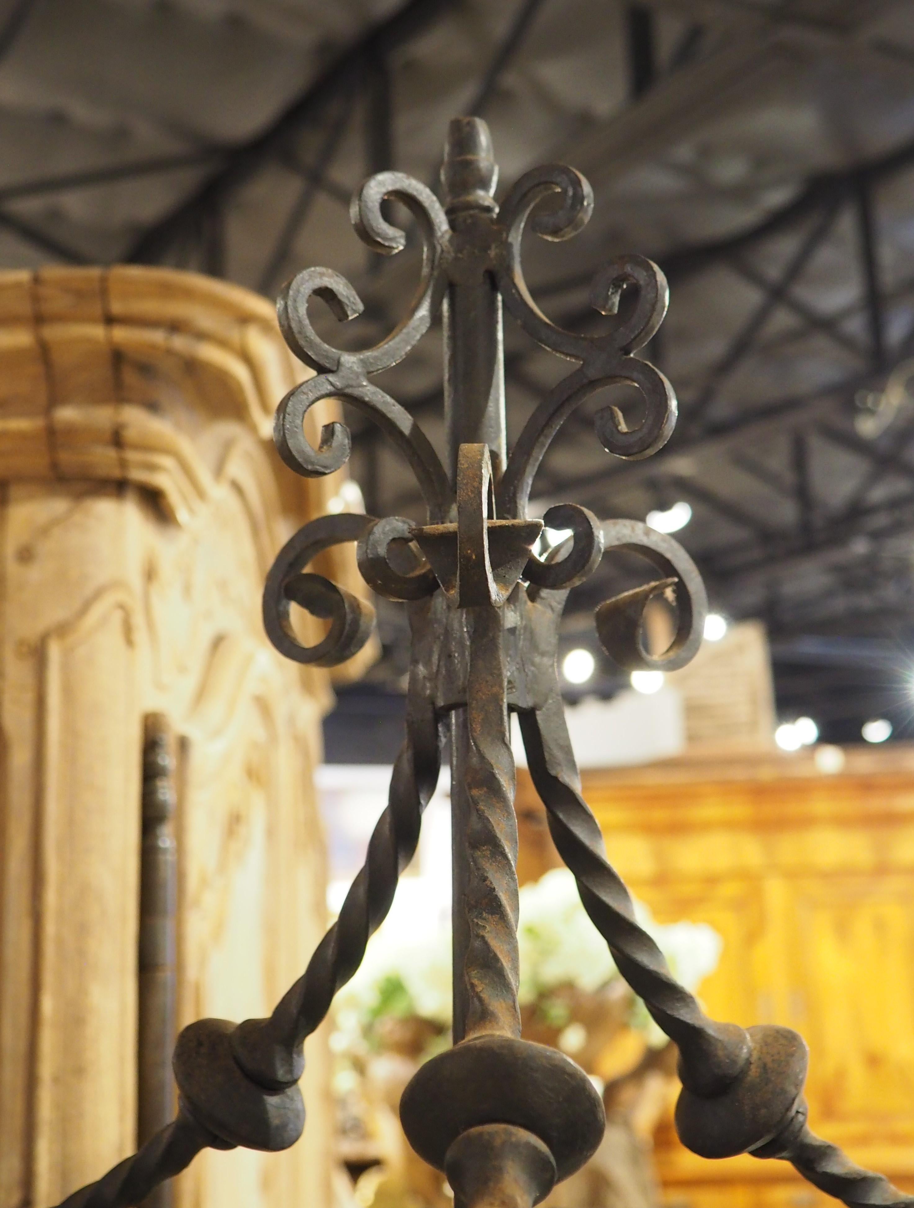 Antique Wrought Iron 3-Light Floor Lamp from Catalonia, Circa 1900 6