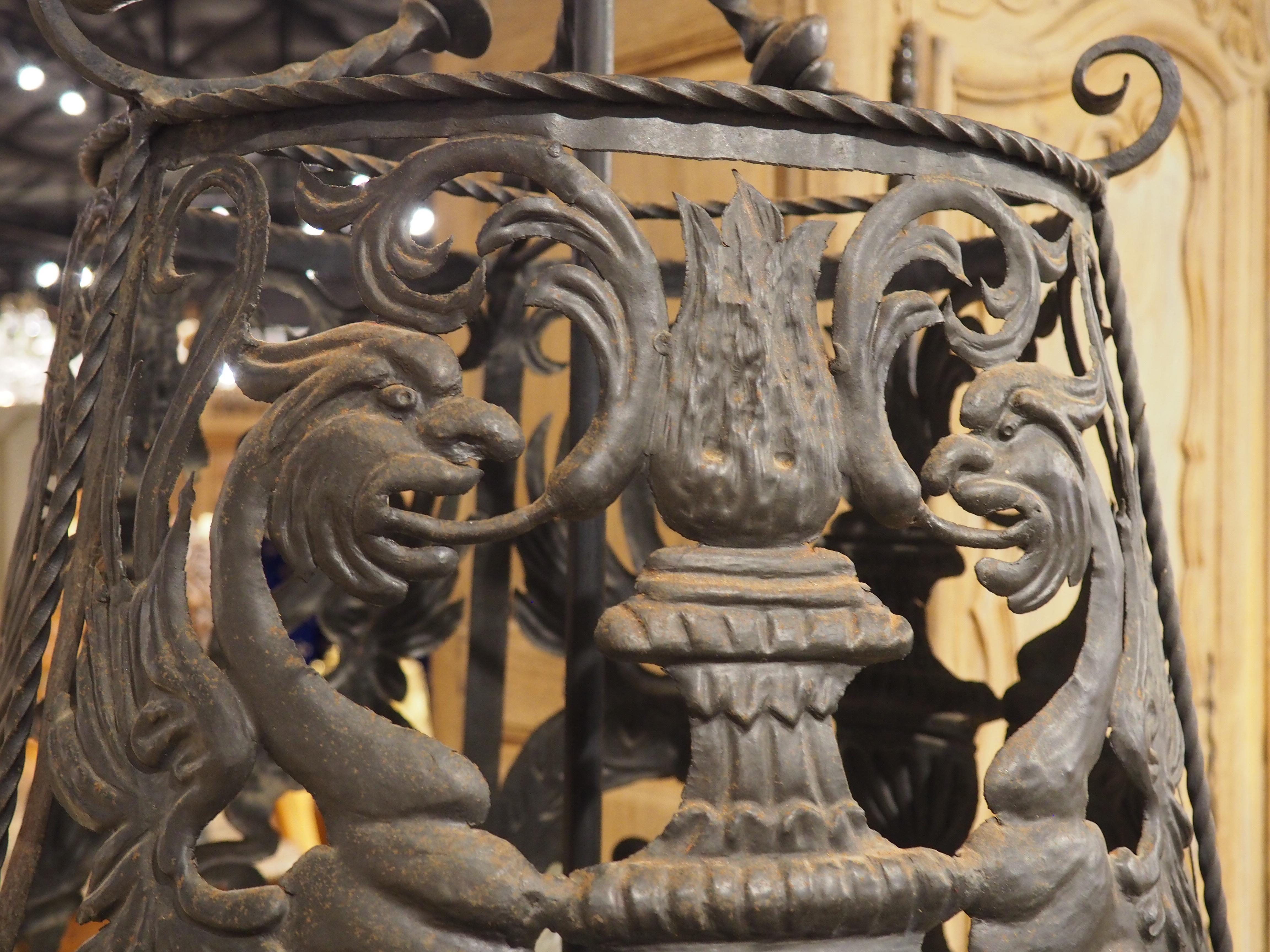 Antique Wrought Iron 3-Light Floor Lamp from Catalonia, Circa 1900 7