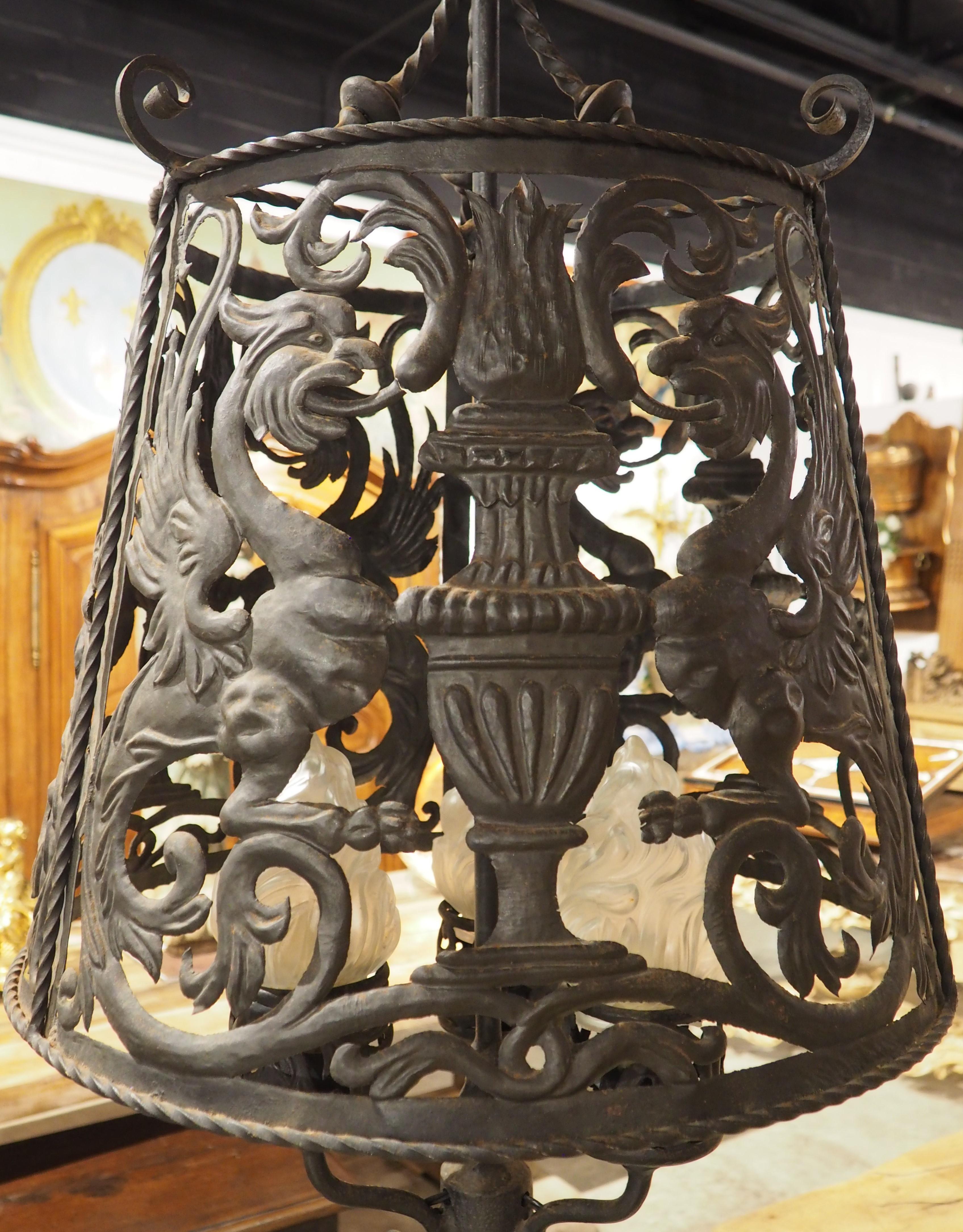 Antique Wrought Iron 3-Light Floor Lamp from Catalonia, Circa 1900 8