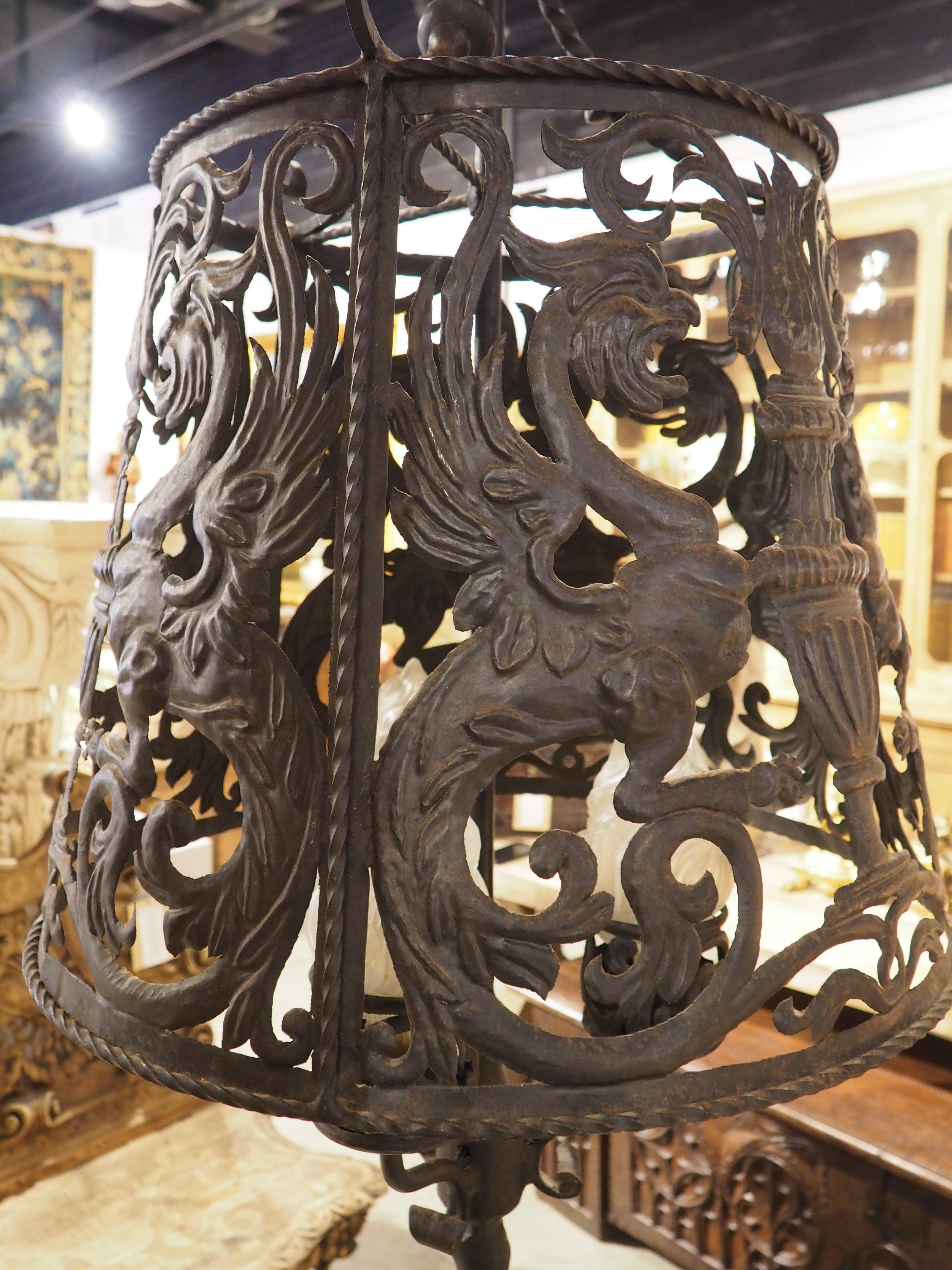 Antique Wrought Iron 3-Light Floor Lamp from Catalonia, Circa 1900 11