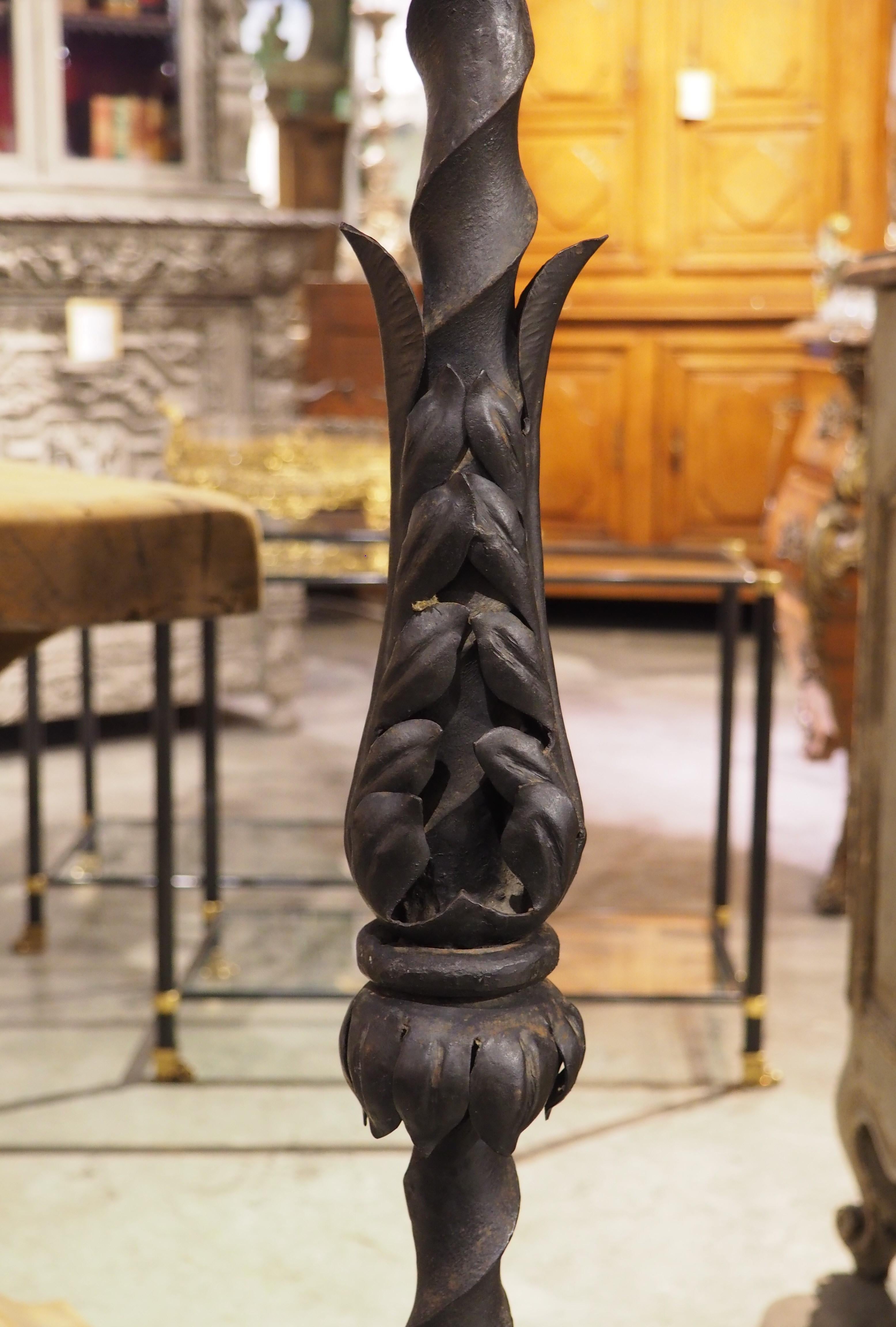 20th Century Antique Wrought Iron 3-Light Floor Lamp from Catalonia, Circa 1900