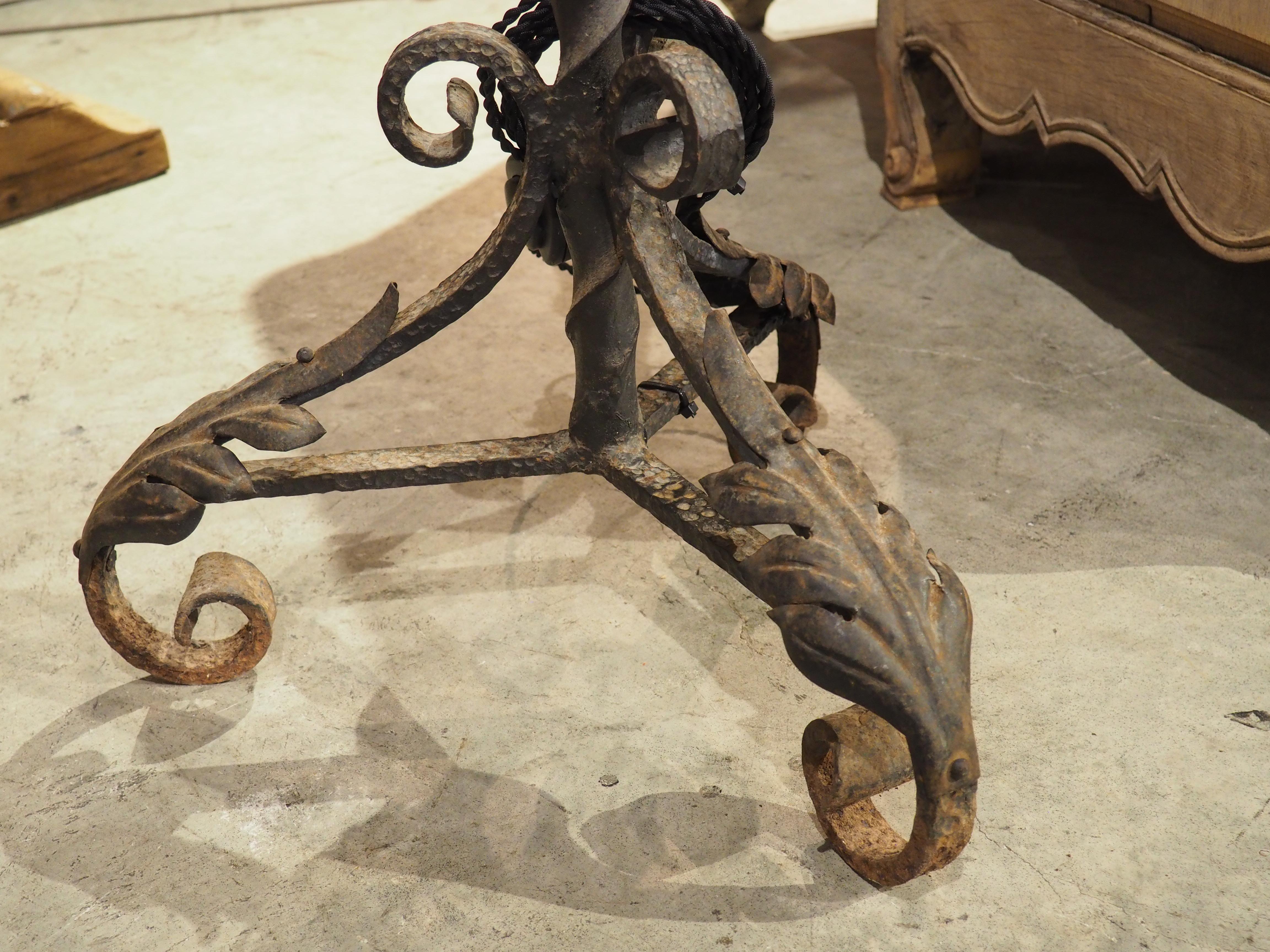 Antique Wrought Iron 3-Light Floor Lamp from Catalonia, Circa 1900 1