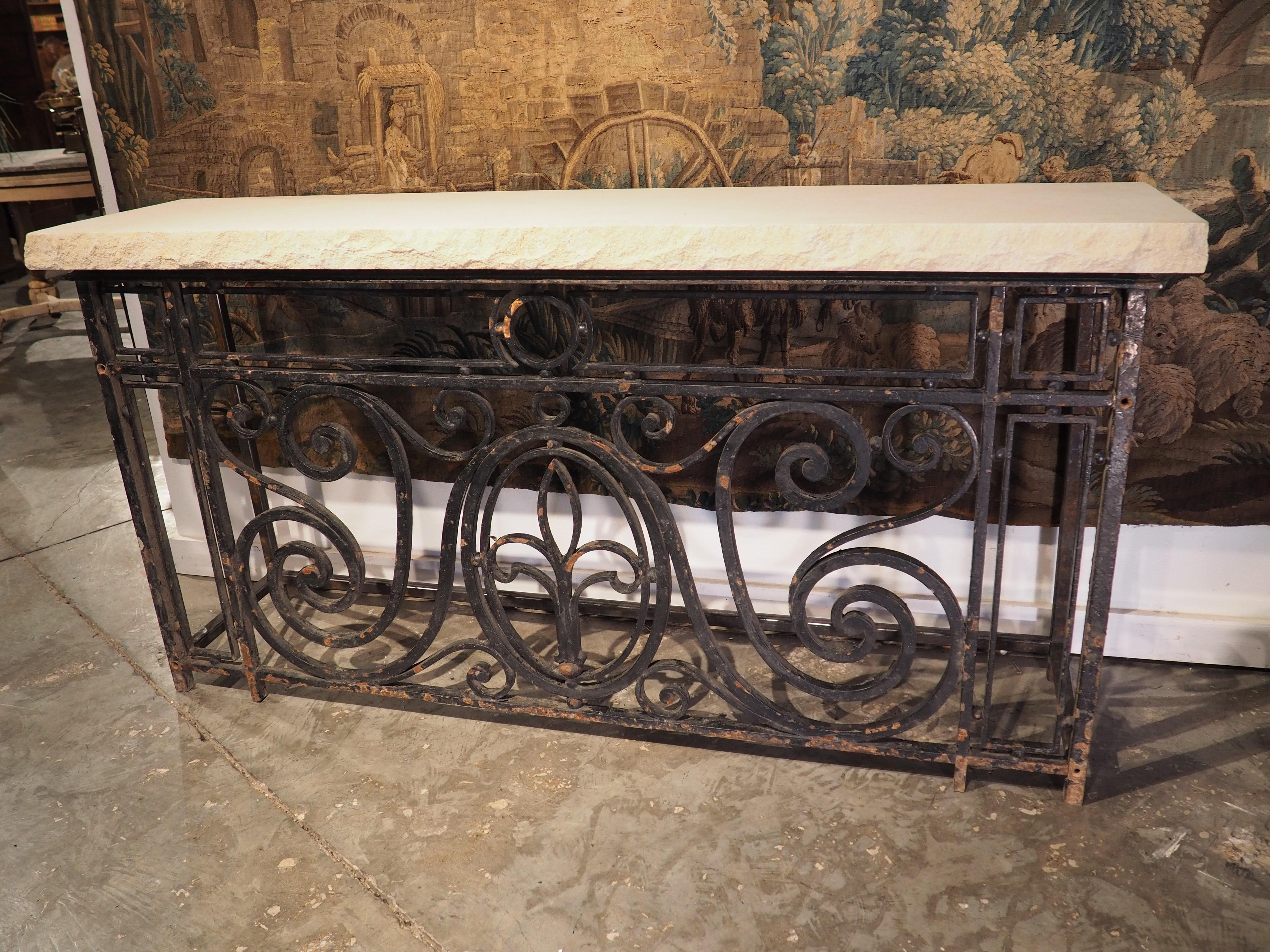 rod iron console table