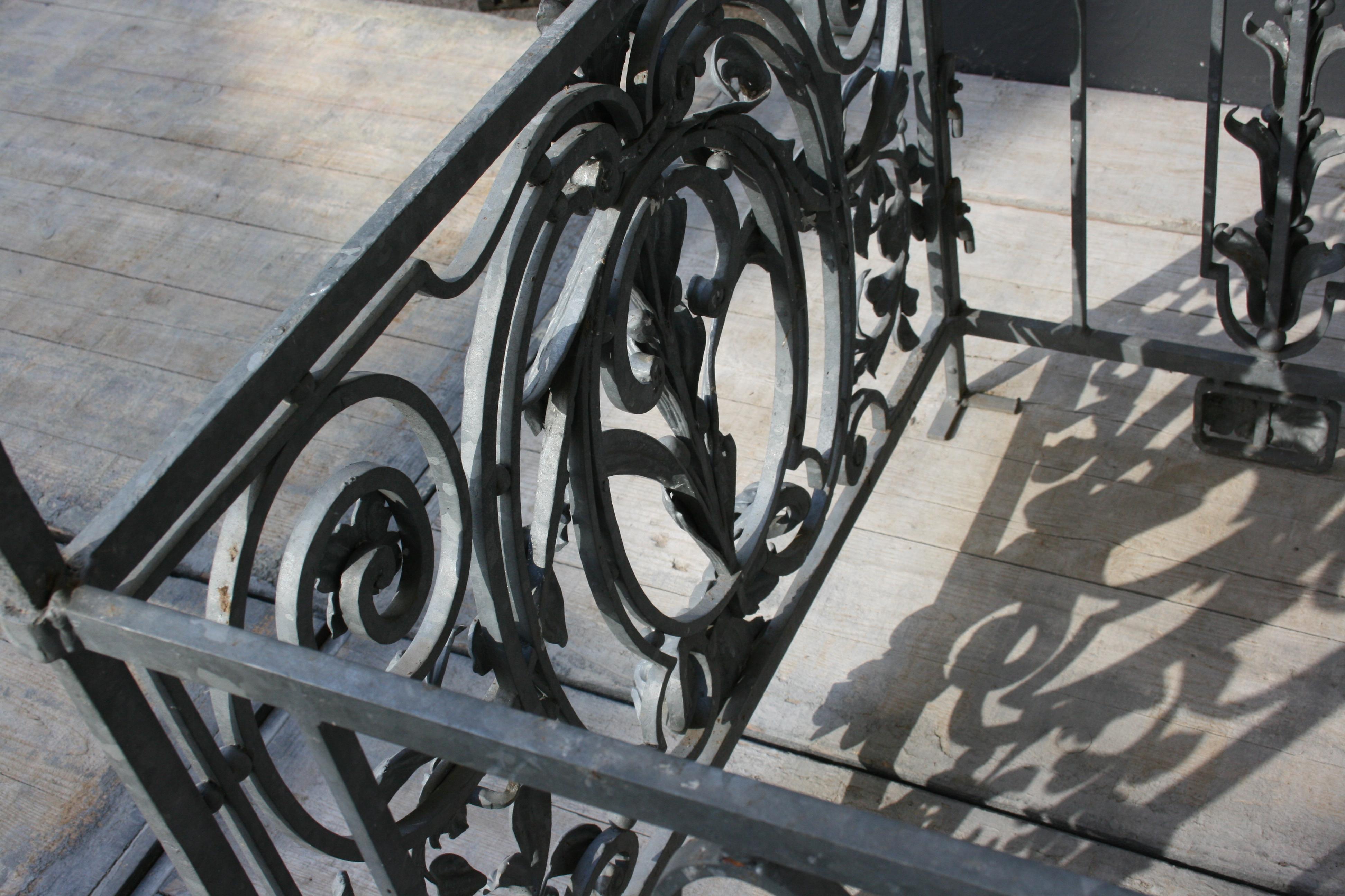 Antique Wrought Iron Balcony Railing, French 6