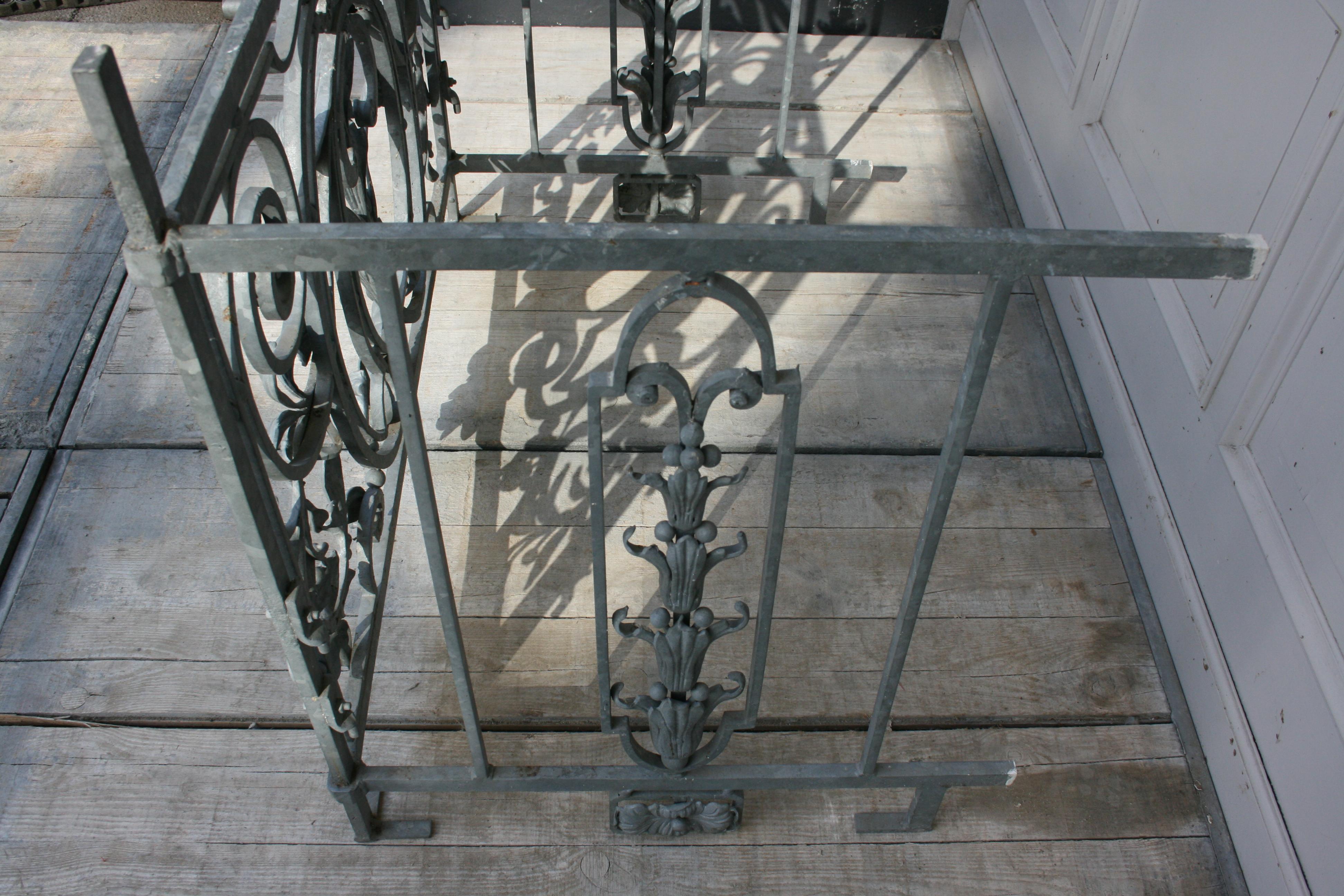 Antique Wrought Iron Balcony Railing, French 7