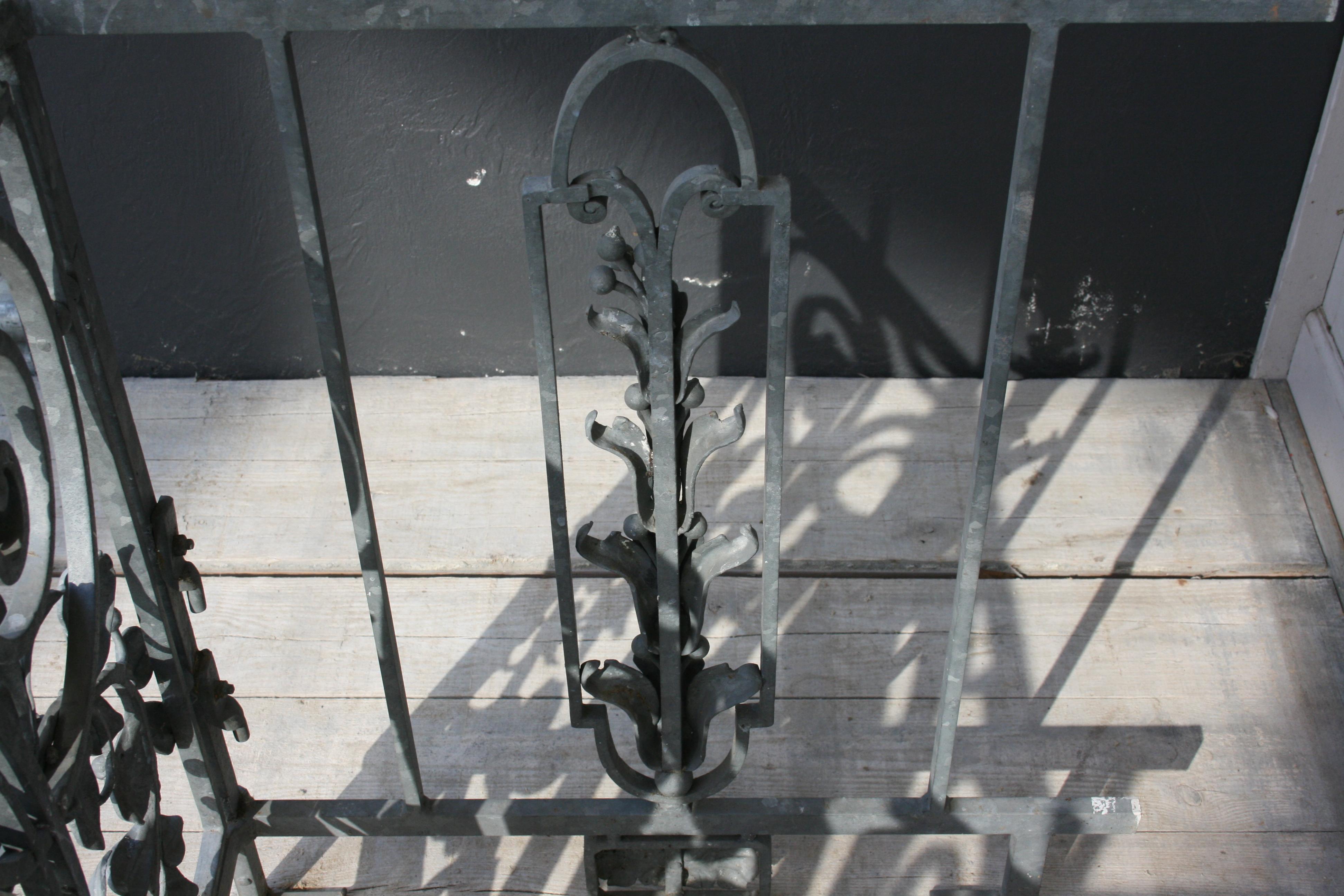 Antique Wrought Iron Balcony Railing, French 8