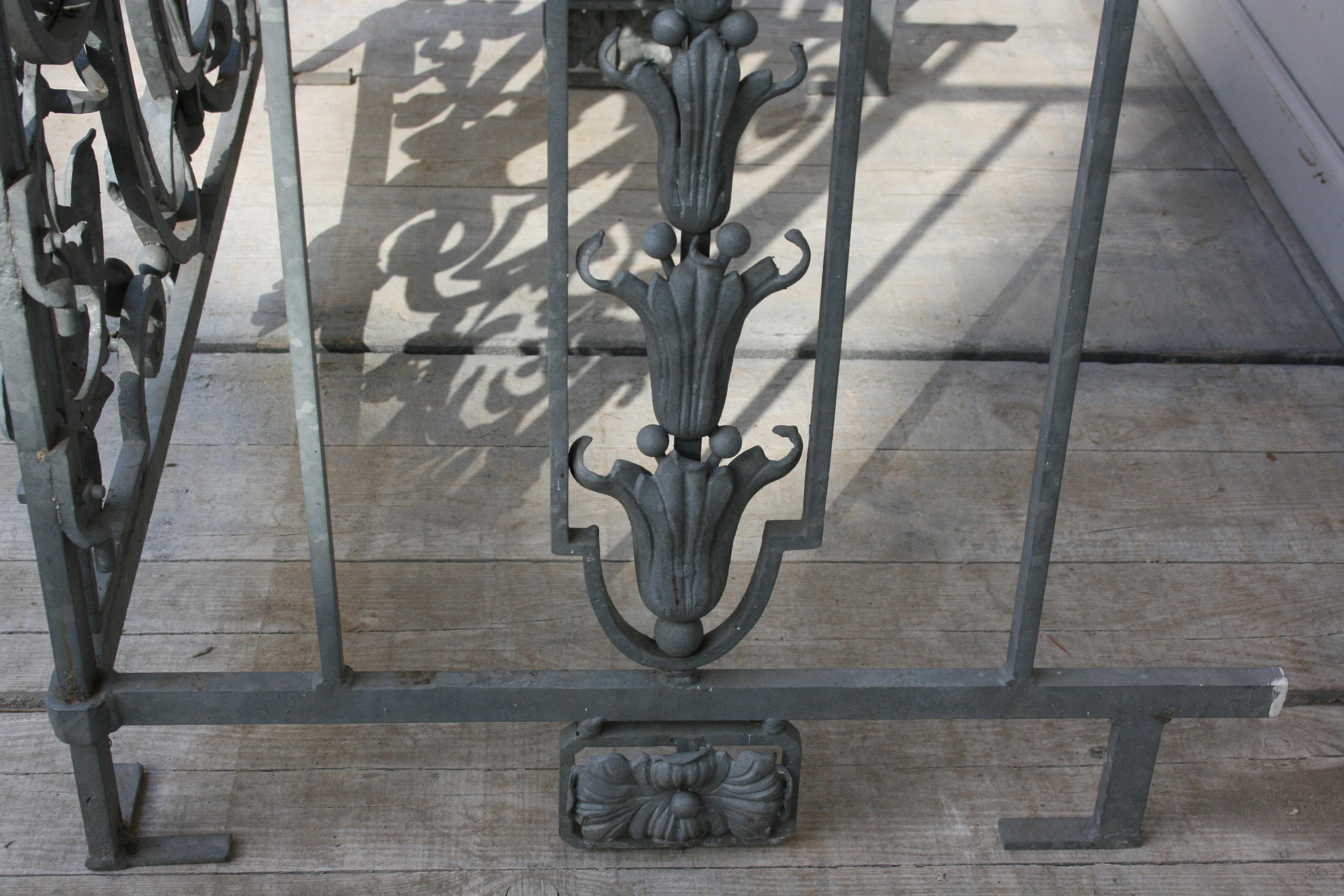 19th Century Antique Wrought Iron Balcony Railing, French